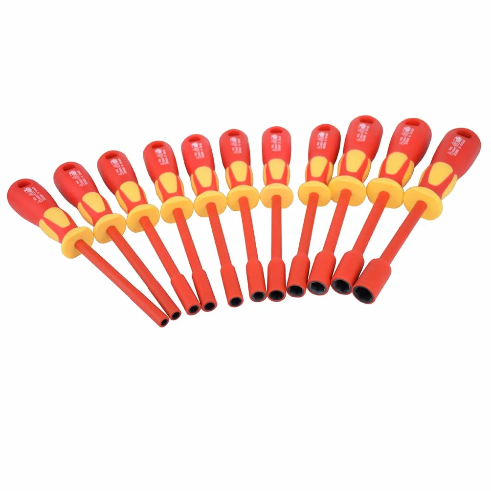 Zestaw 5 izolowanych wkrętaków elektrycznych 1000 V 4 mm-13 mm śrubokręt sześciokątny 8 mm x 125 mm