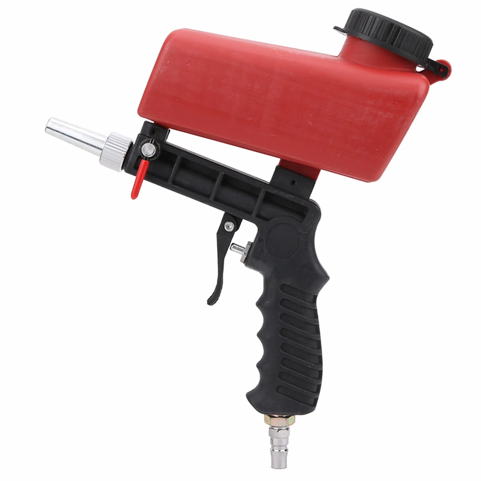 90PSI SandBlaster Gun Kit, Ręczny Pistolet do Piaskowania Grawitacyjnego do Usuwania Farby, Plam, Rdzy, Brudu z Powierzchni, Pneumatyczny Pistolet do Piaskowania z 2 Wymiennymi