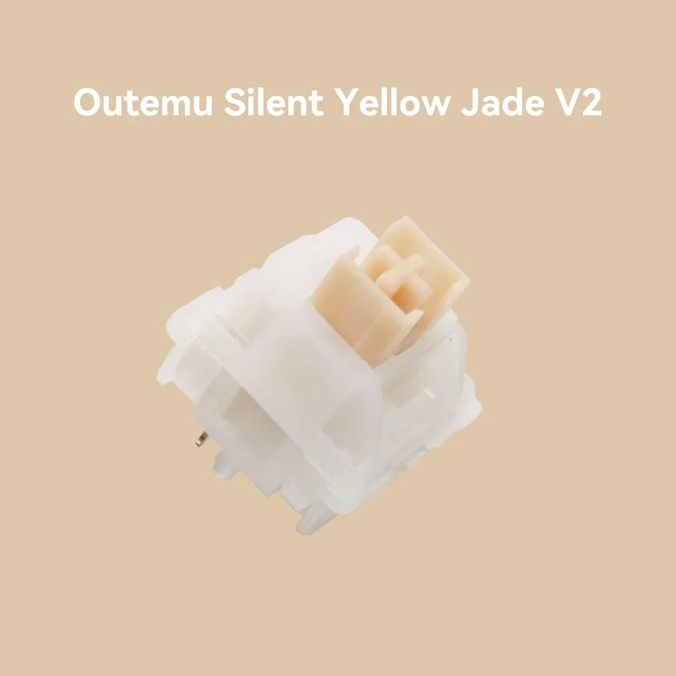 Outemu Silent Yellow Jade V2 Switch, 5Pin Pre-Lubed Silent Thocky Tactile Switch For Custom Mechanical Keyboard(30PCS)