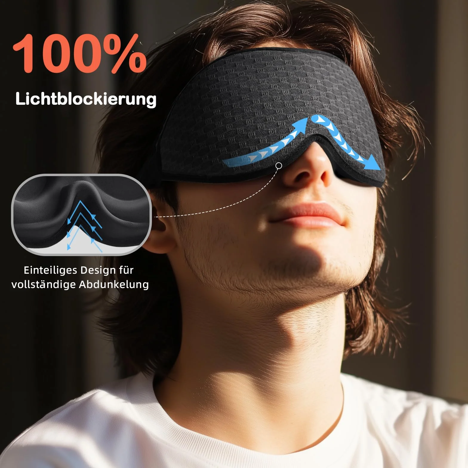 INNELO Maska do spania 3D dla mężczyzn i kobiet, ulepszona wersja 2025 osób śpiących po bokach, w 100% ergonomiczna maska na oczy, z wygodnymi i bez ucisku, czarna