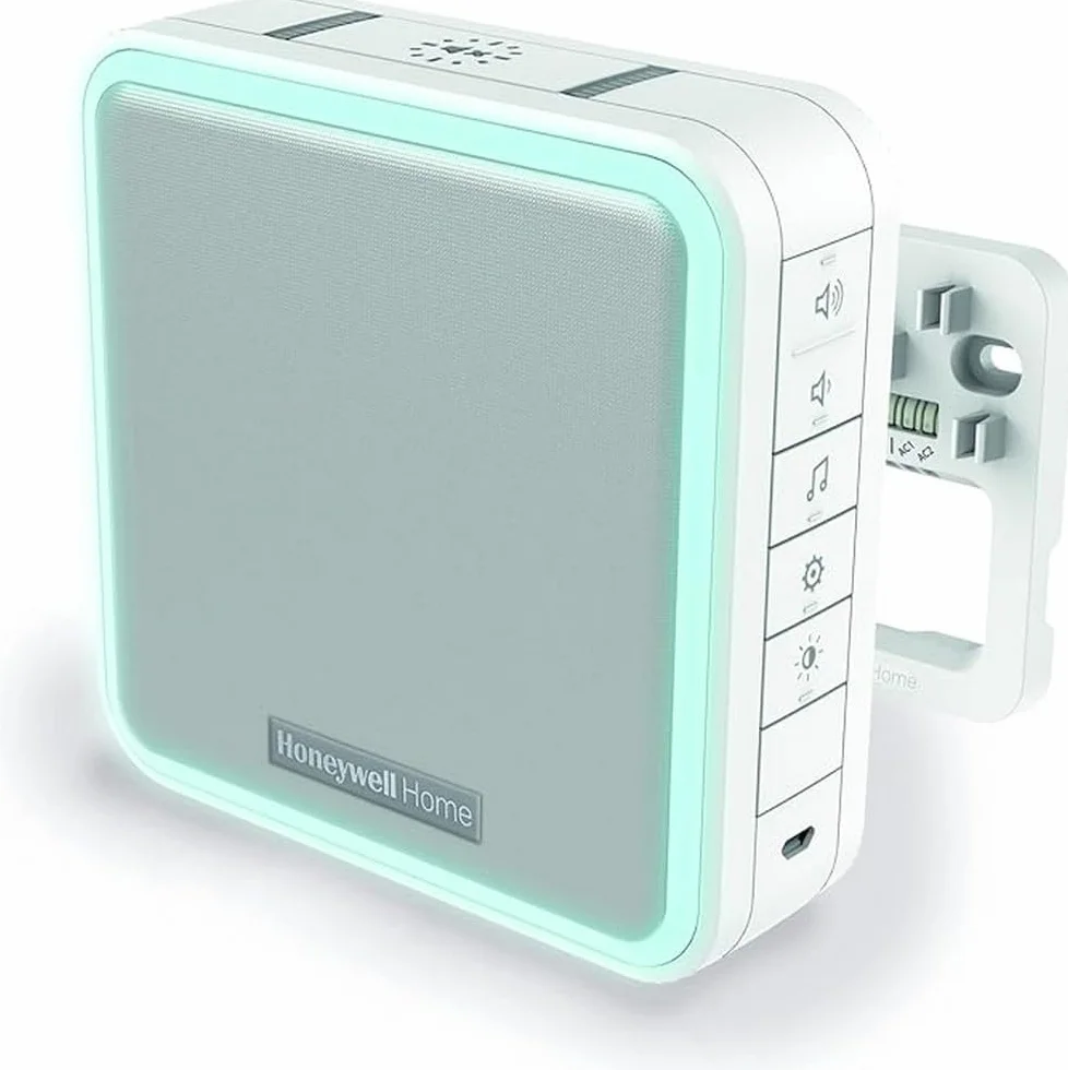 Honeywell Home DW915S Series 9 Przenośny, przewodowy lub bezprzewodowy dzwonek LED (biały) || z 11 melodiami