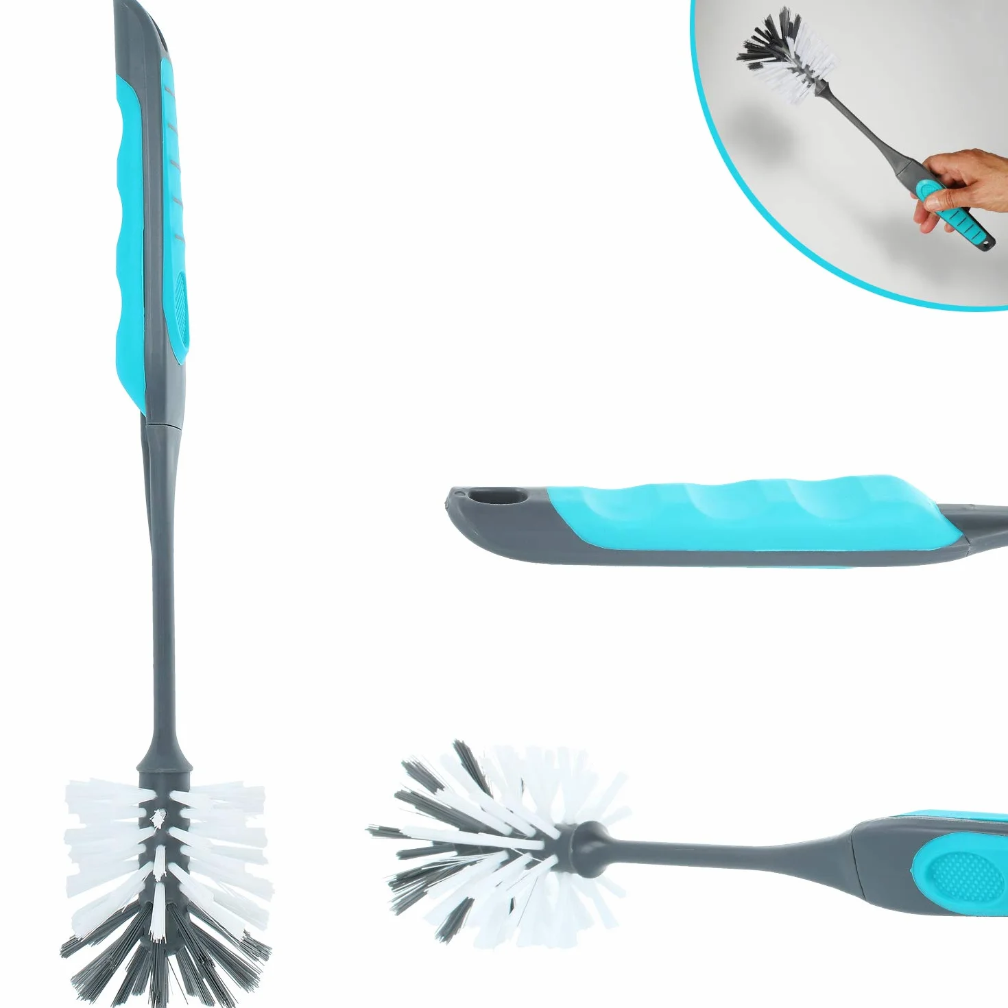 COM-FOUR® 3-czesciowy zestaw szczotek do naczyn i szczotek do szorowania - szczotka do naczyn z przyssawka - okragla szczotka do szorowania naczyn