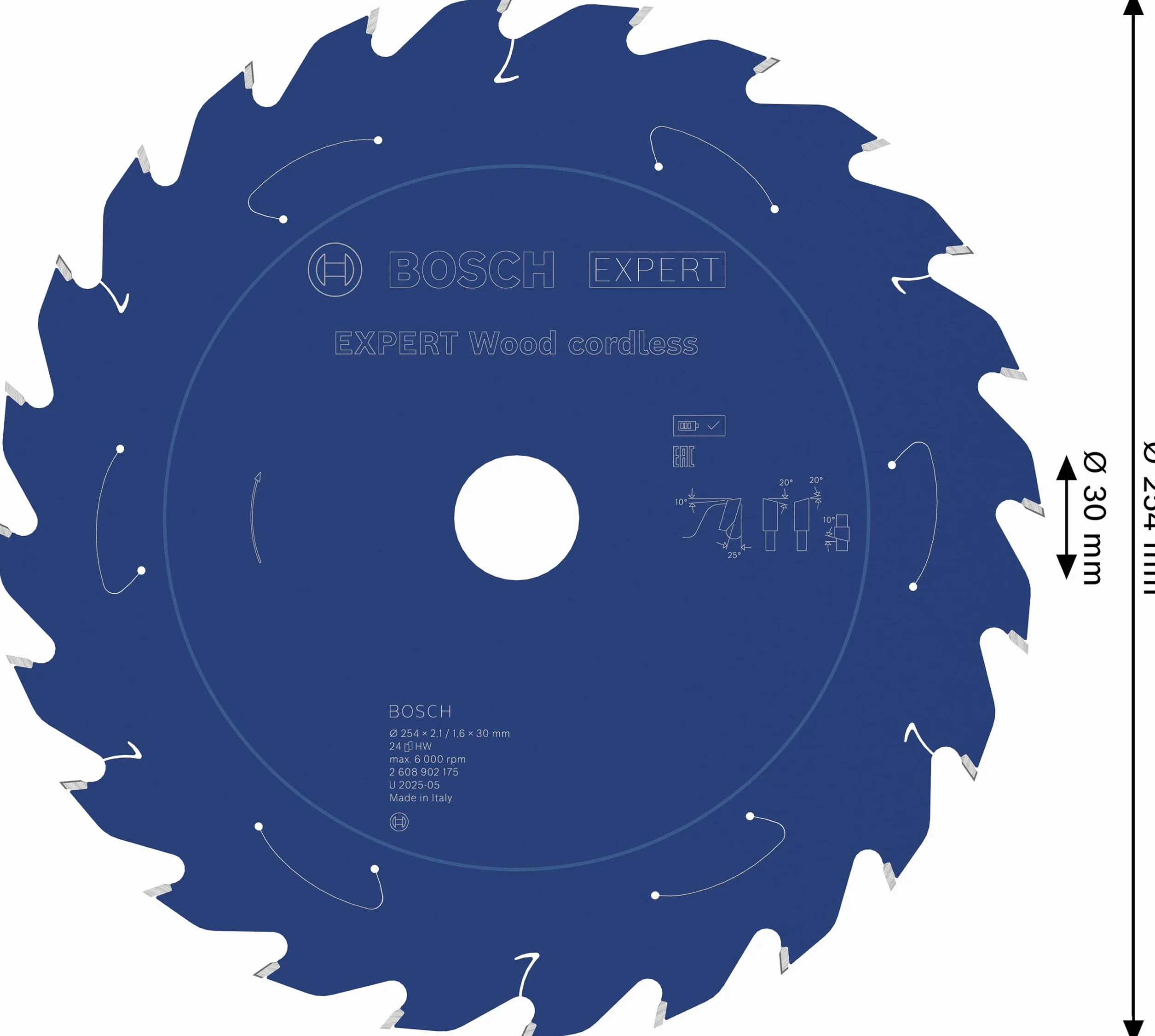 Bosch 1x Tarcza pilarska EXPERT Wood cordless (do Miękkie drewno, Ø mm, Professional Akcesoria Bezprzewodowa stołowa pilarka tarczowa)