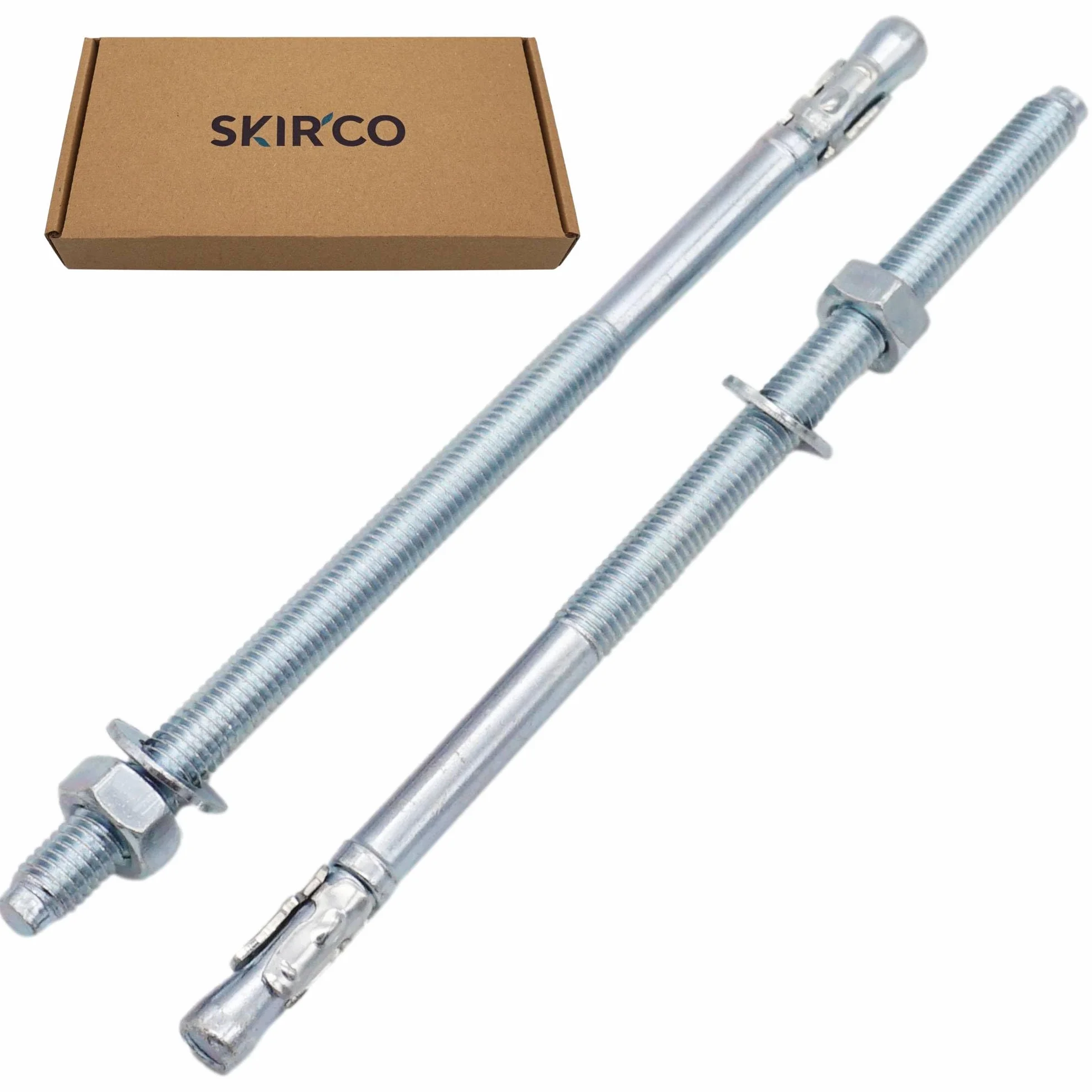 SKIR'CO (15 szt.) Ocynkowane kotwy klinowe M8 x 165 mm, metalowe kołki, śruby kotwiące, kotwy murarskie, kotwy do betonu