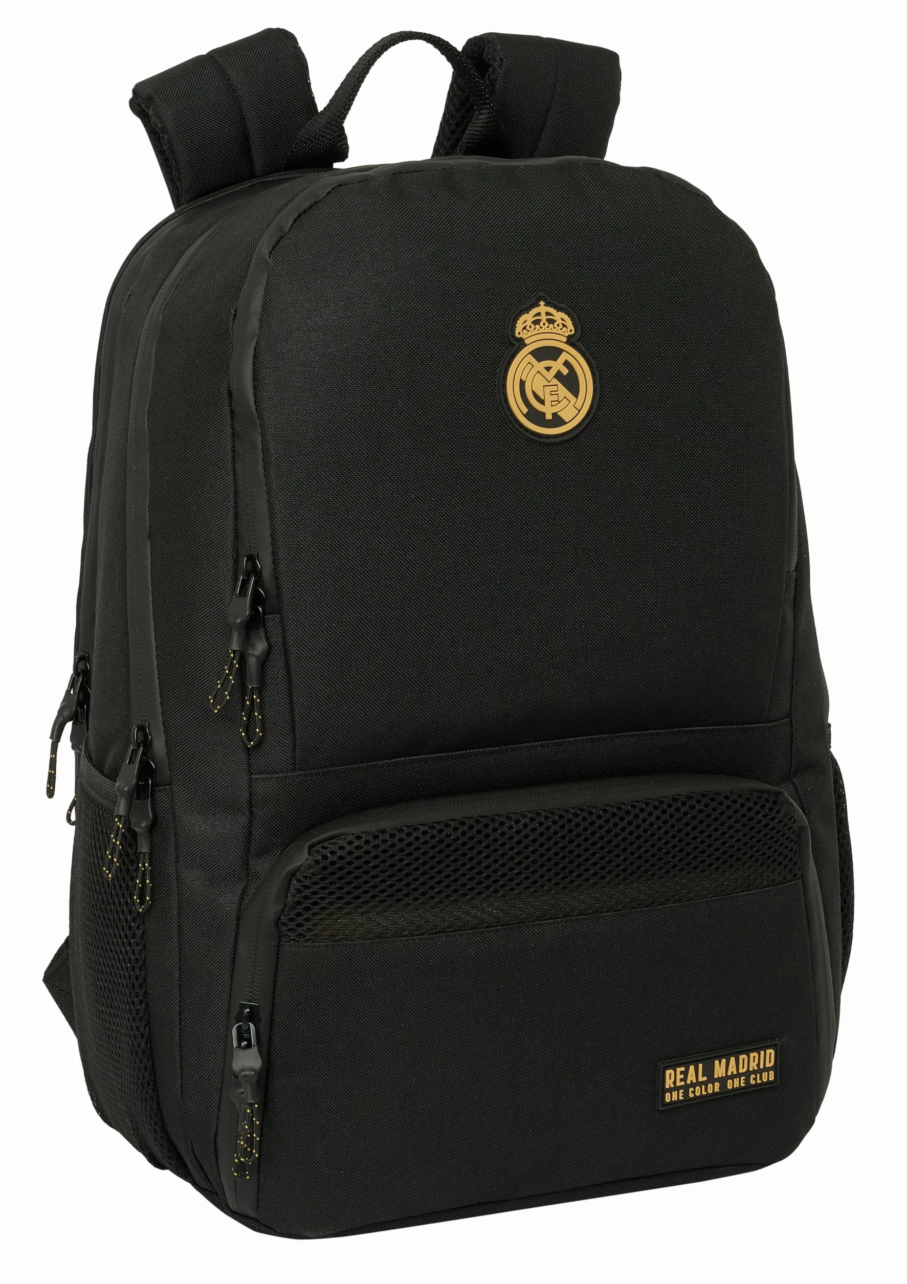 Safta Real Madrid 3. WYPOSAŻENIE - Plecak na Padel, Plecak sportowy, idealny dla różnych grup wiekowych, wygodny i wszechstronny, jakość i wytrzymałość, 30x17x42 cm, kolor czarny, czarny, Estándar,