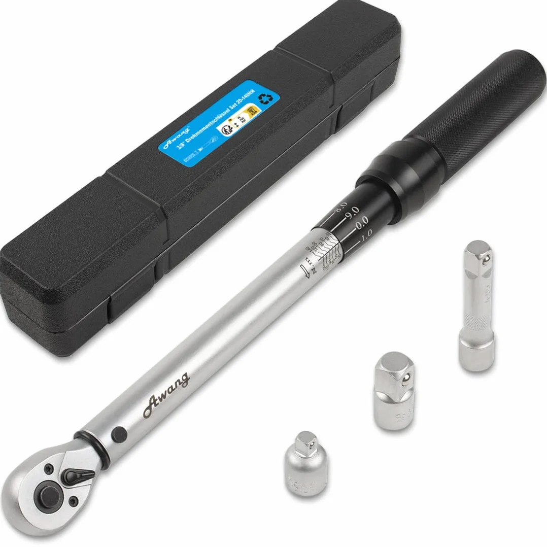 Awang Klucz dynamometryczny 3/8", 20-140 Nm do samochodu, motocykla, roweru, dokładność błędu ±3%, 72 zęby