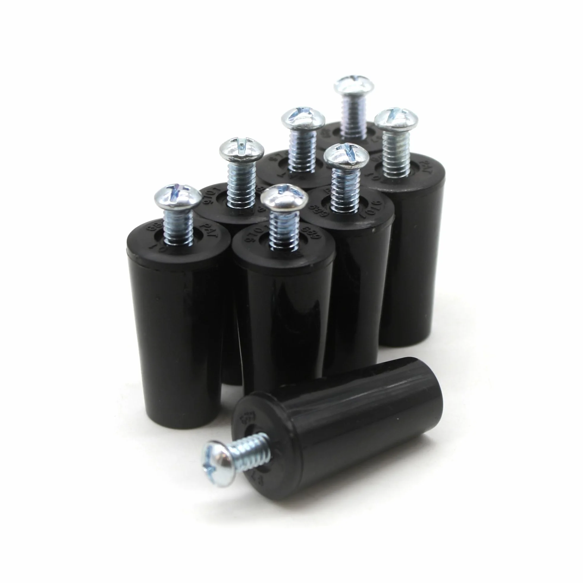 DOJA Barcelona | Uchwyty do rolet | 8 sztuk | Czarny ogranicznik rolet | Zatrzaski | 40 mm | PVC | Rolety okienne | Akcesoria Części zamienne do rolet