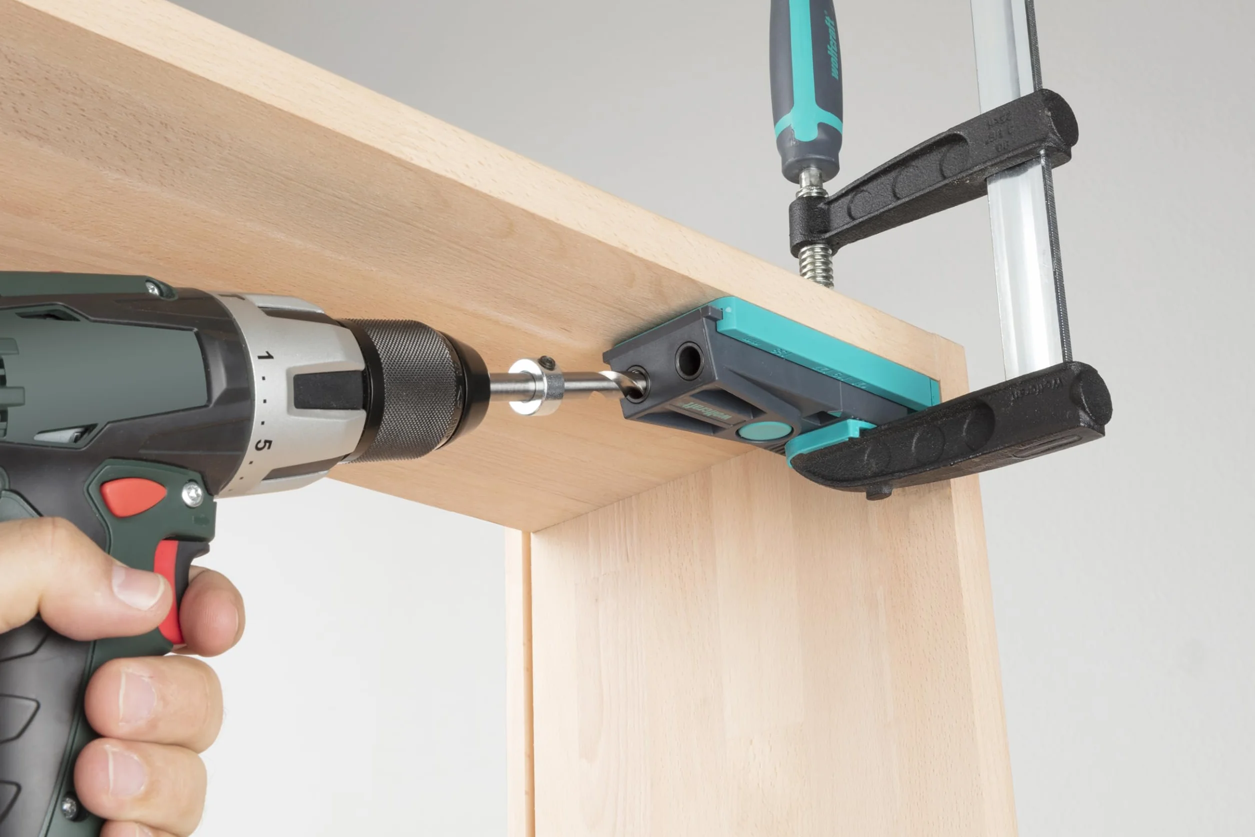 wolfcraft Klusset "Niewidoczne połączenia narożne" - 8629000 - Do niewidocznych połączeń śrubowych pod kątem 90°