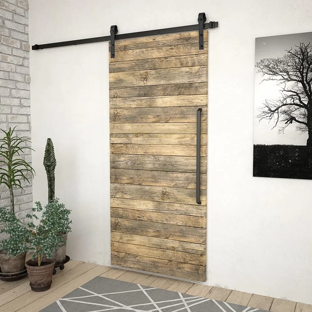 vidaXL System do montażu drzwi przesuwnych SKIEN, 200 cm, stal, czarny