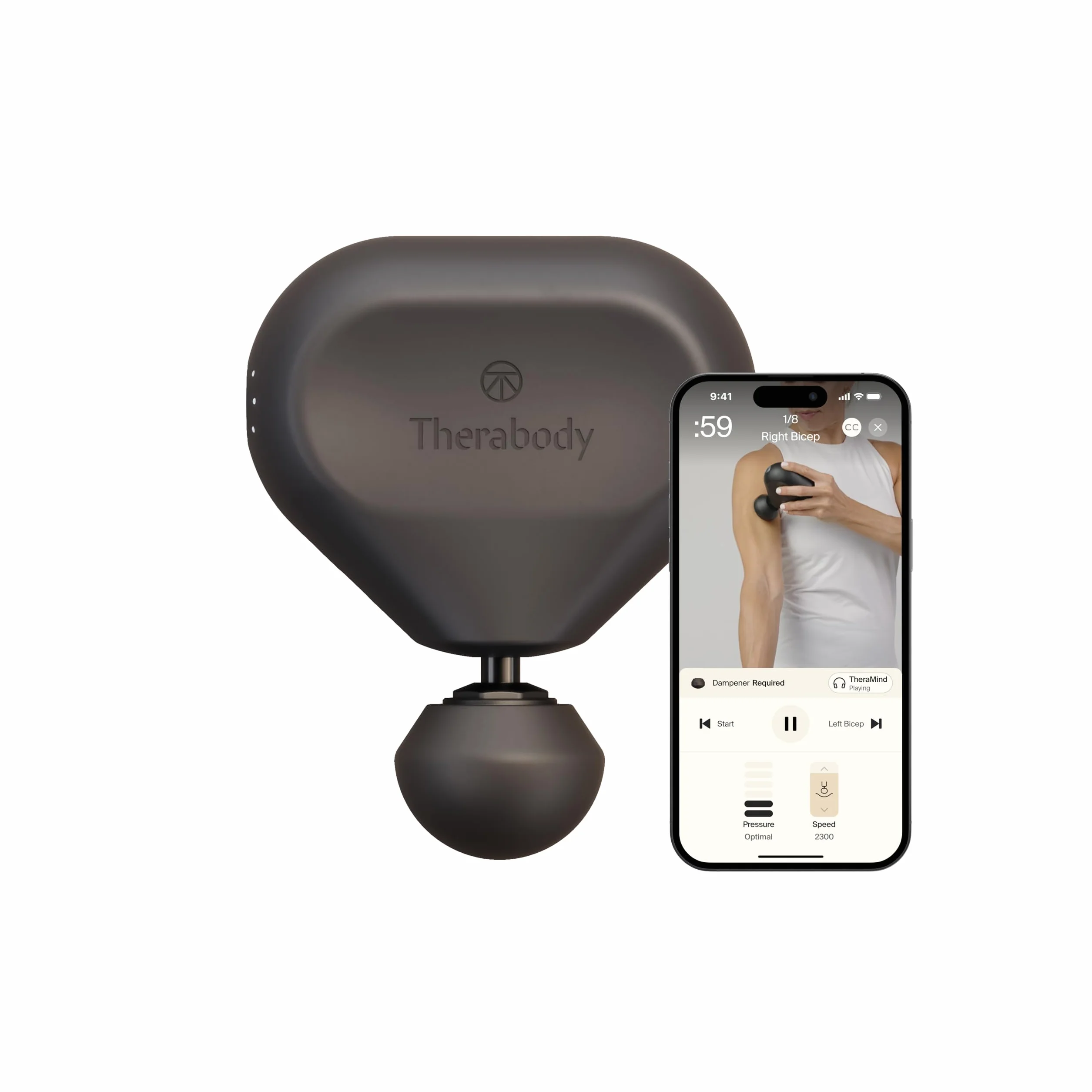 Therabody TheraGun Mini pistolet do masażu, terapia perkusyjna, czarny, trzecia generacja