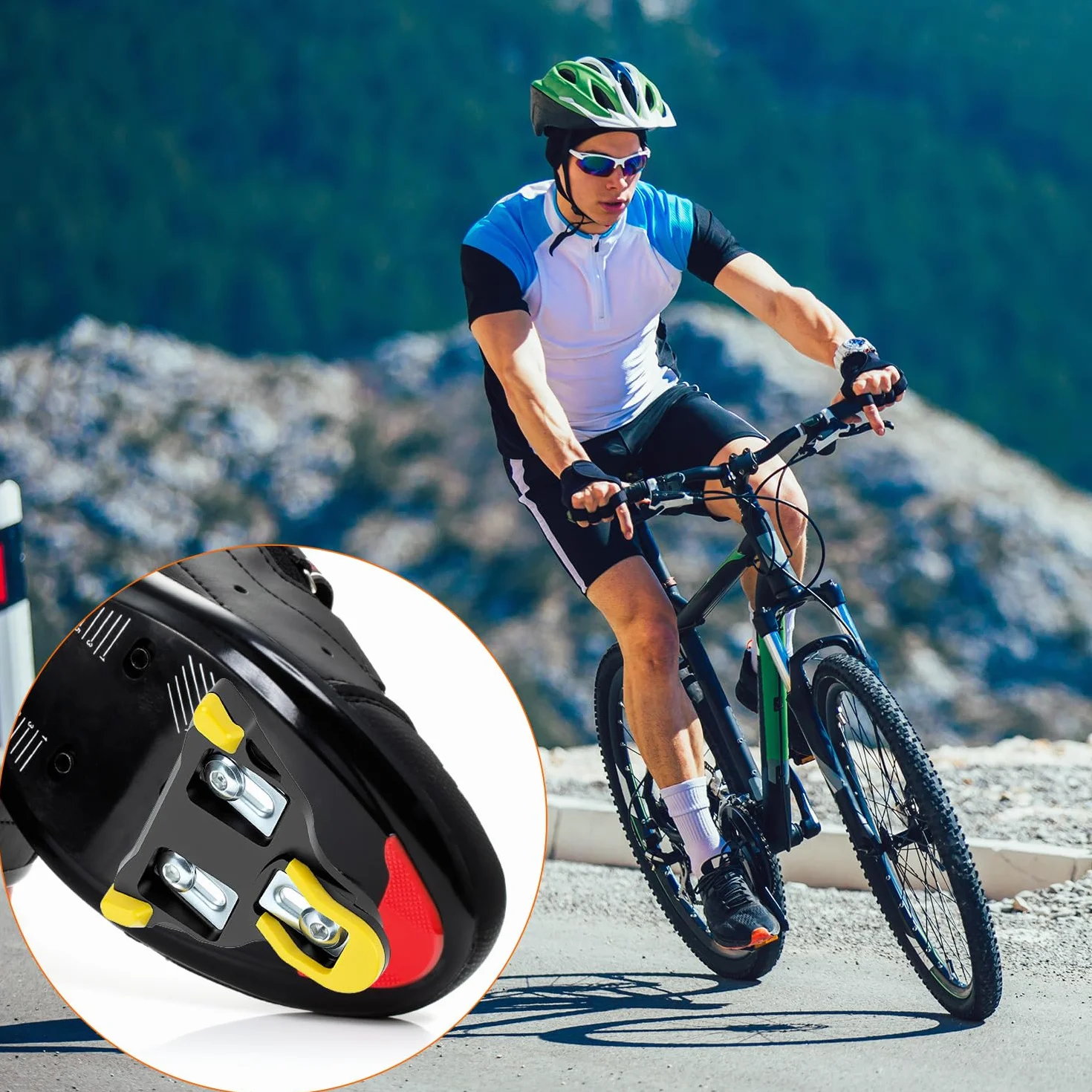 QWORK Knagi na pedały, zestaw spinek rowerowych, kompatybilny z systemami Shimano SPD SH11 SH12 SH10 SH51, do rowerów szosowych, kolarstwa halowego, MTB