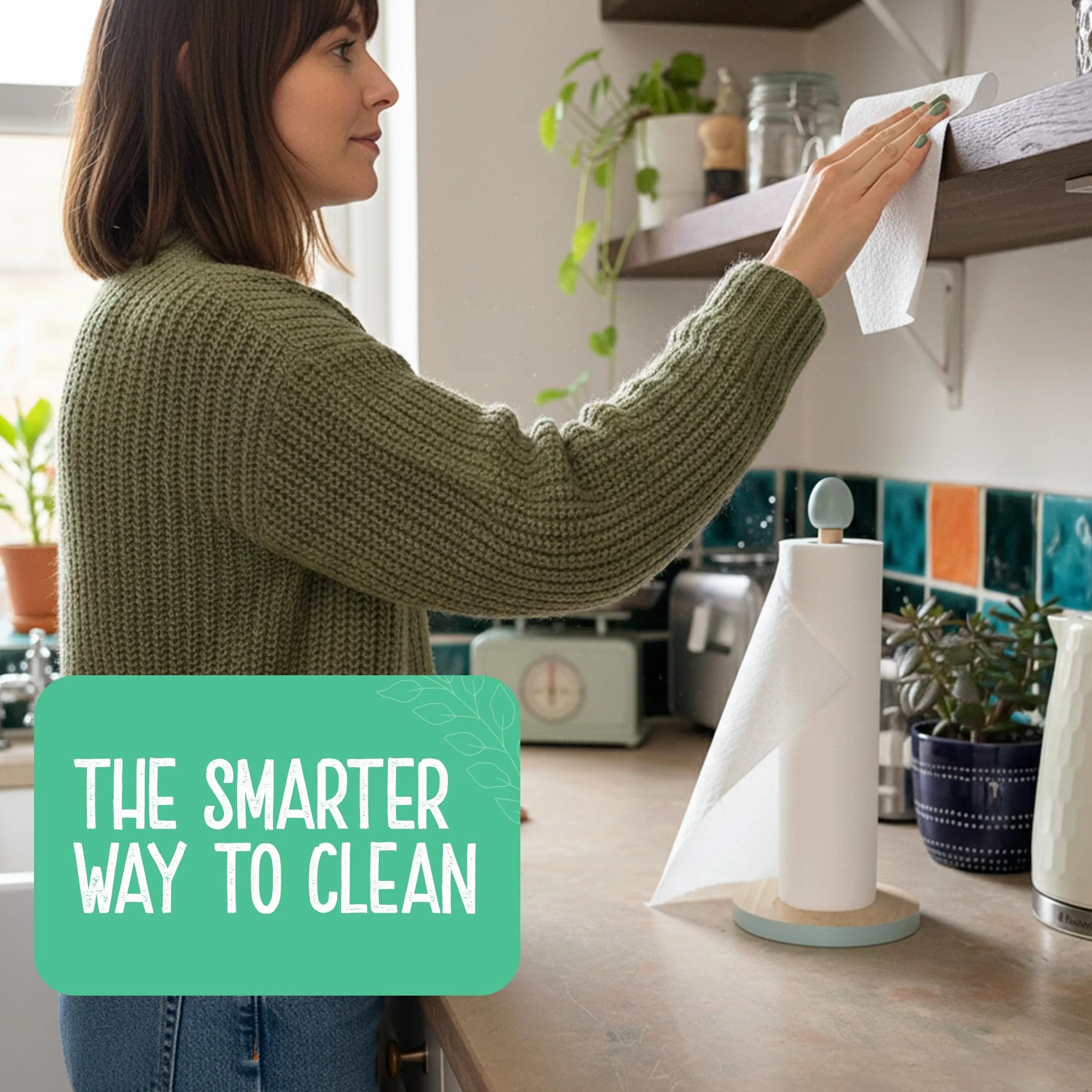 Eco Green Living Bambusowe ręczniki wielokrotnego, zmywalne, ekologiczna alternatywa dla ręczników papierowych, niezawierające plastiku, do 100 zastosowań na arkusz, 3 rolki x 20 arkuszy