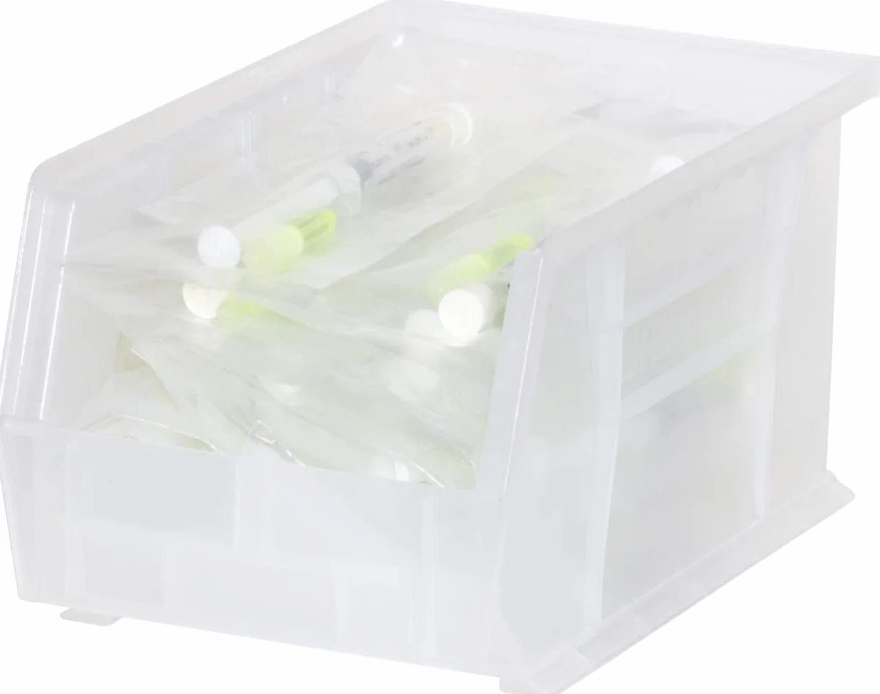 Akro-Mils 30237SCLAR plastikowy pojemnik do układania w stos wiszący kosz Akro, 23-1/4 cala na 15 cm, przezroczysty