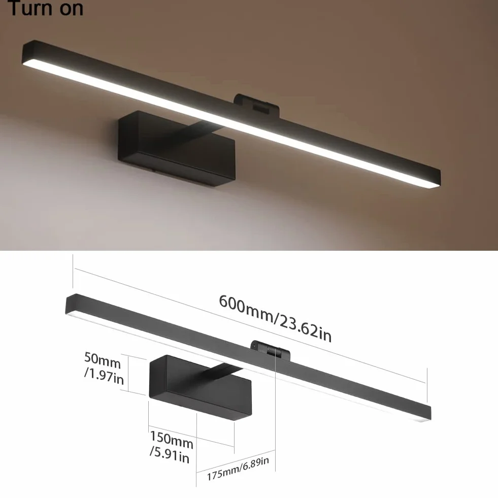 Klighten Lampa LED nad lustro łazienkowe 61 cm IP44 18 W 1170 lumenów aluminium 5500 K