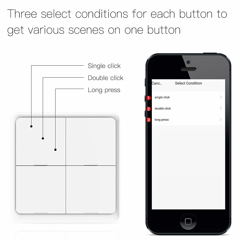 MOES ZigBee Tuya Smart Device, 4 przyciski, 12 przełączania scenerii, Smart Home Automation, wymaga MOES ZigBee Gateway, bateria w zestawie, kolor biały