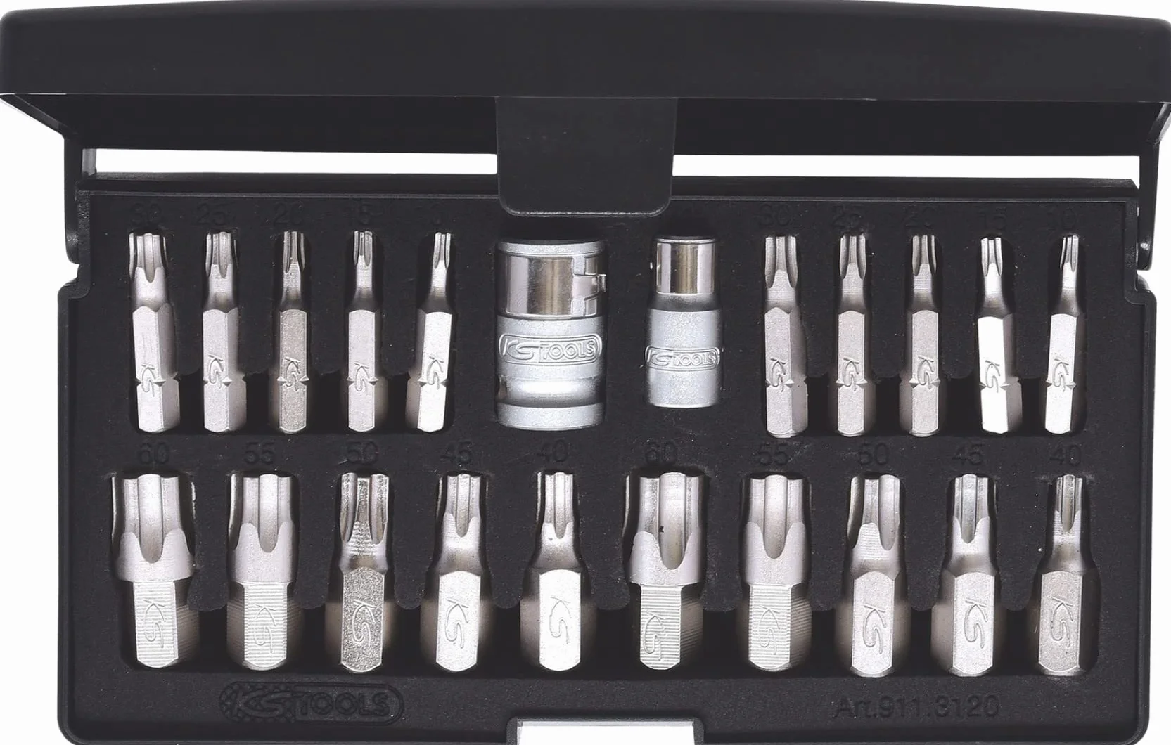KS Tools 911.3120 Zestaw kluczy nasadowych Torx plus 22-szt