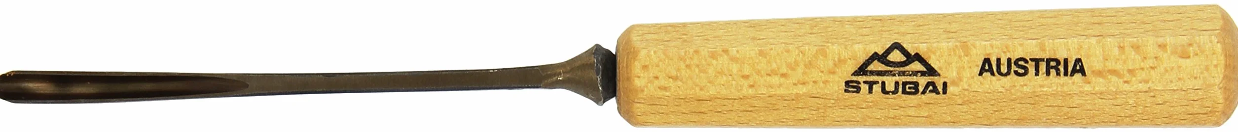 Stubai 523204 dłuto do rzeźbienia w drewnie typu 32 z drewnianym uchwytem, złoty/beżowy, 4 mm
