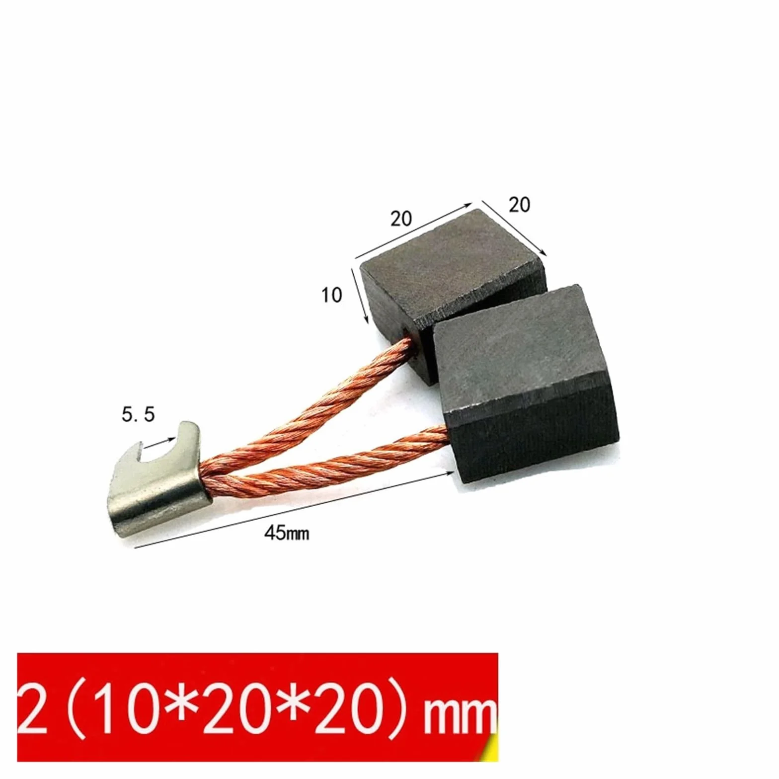 2 szt. szczotki węglowe do silnika wózka widłowego J230 10 x 20 x 20 mm szczotki węglowe do silnika wózka widłowego 2 (10 x 20 x 20) mm