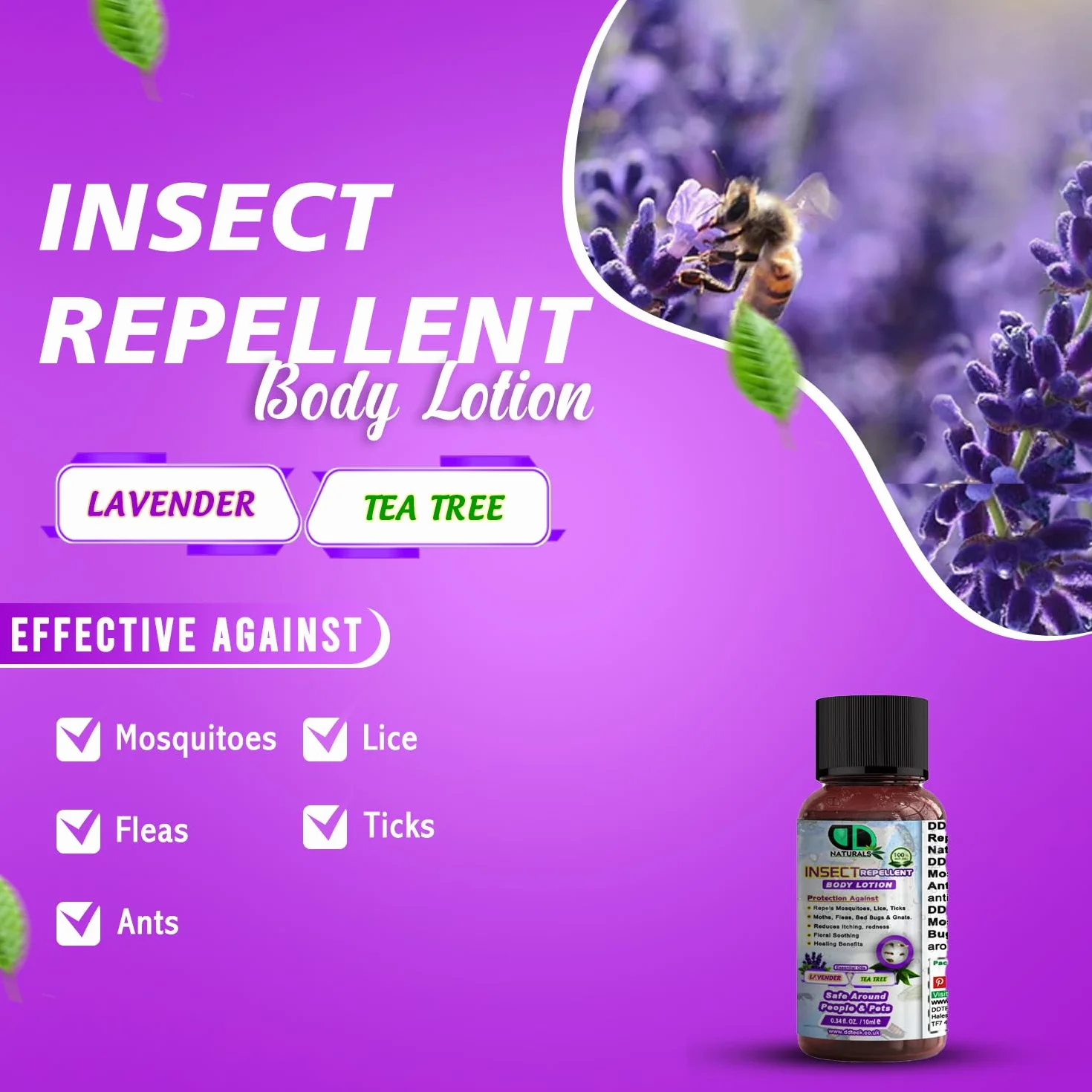 Balsam do ciała odstraszający owady 100% naturalny olejki eteryczne lawenda drzewo herbaciane