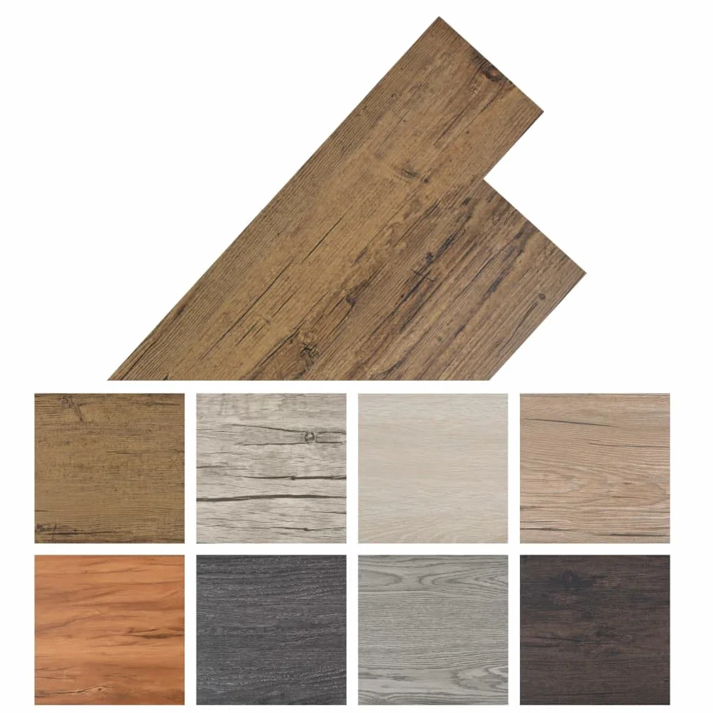 vidaXL Samoprzylepne panele podłogowe z PVC, 5,21 m², 2 mm, orzech