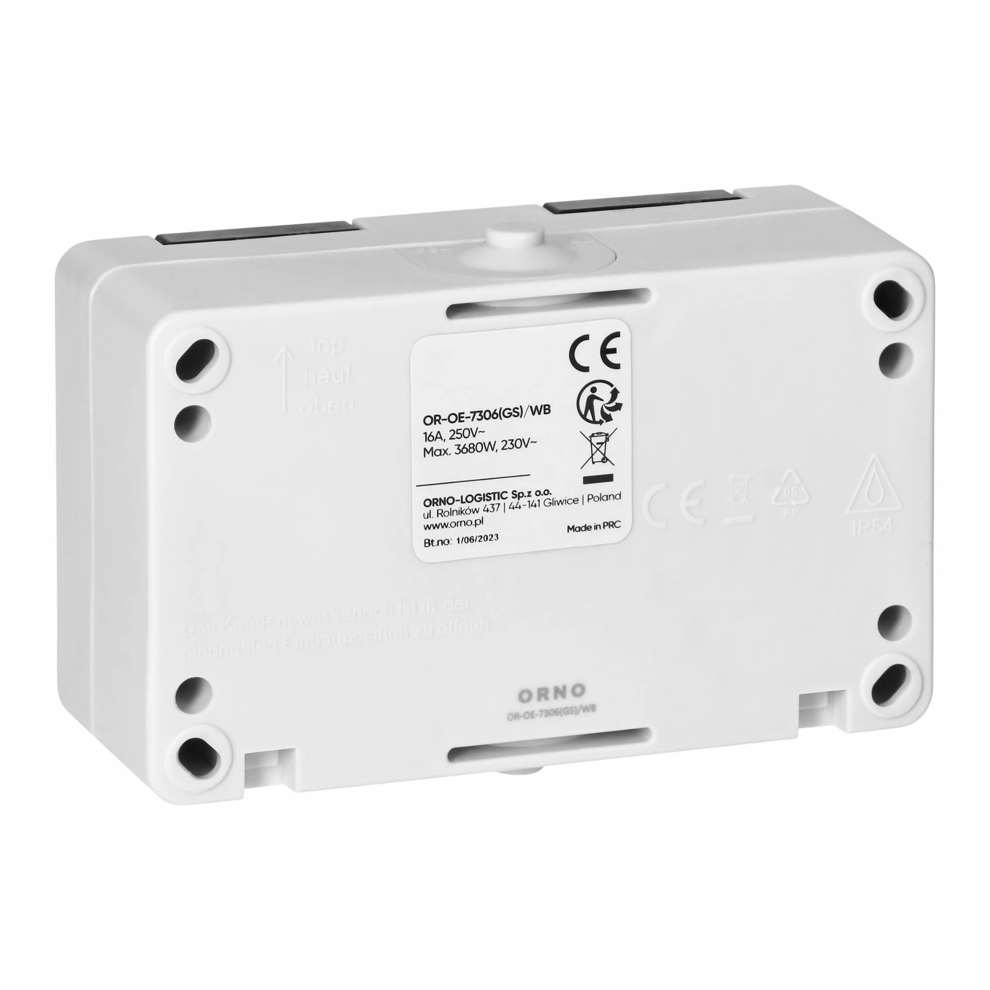 Podwójne Gniazdo Hermetyczne Gniazdo Elektryczne Hermetyczne IP 54 biało-czarne Schuko (Podwójne gniazdo)