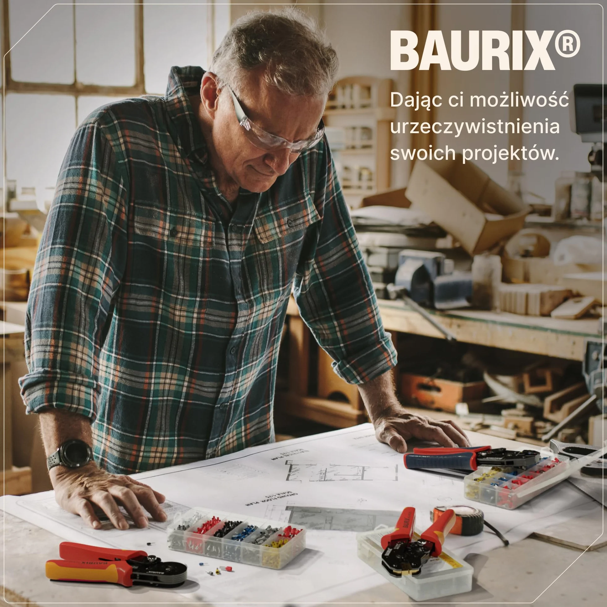 BAURIX Zestaw Szczypiec do Zaciskania 0,50-2,50mm² z Końcówkami Elektrycznymi