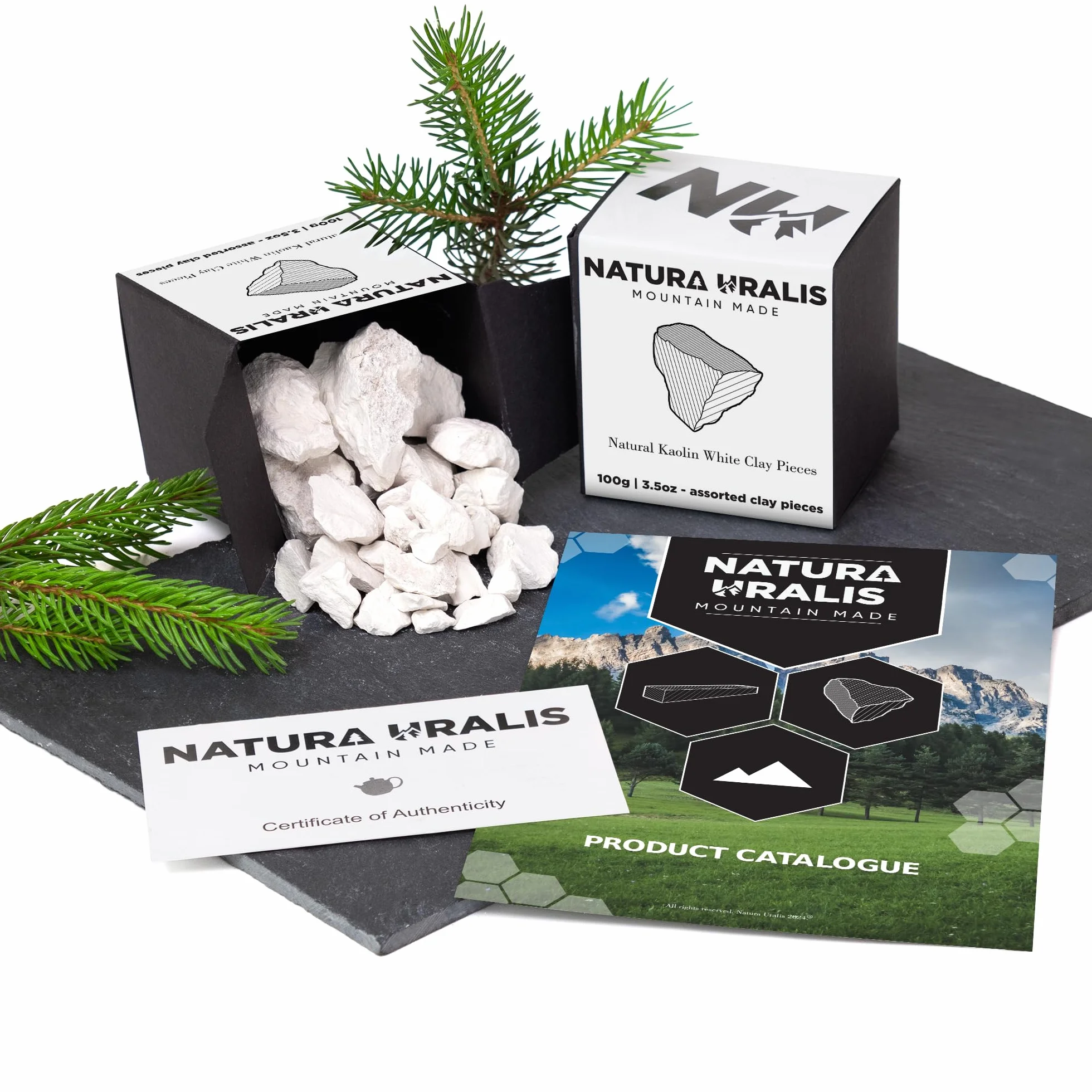 Natura Uralis Kaolinowa Biała Glina 100g Naturalna Biała Glina ASMR