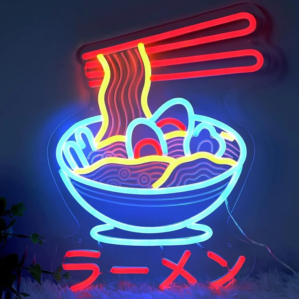 Znak LED Japońskie Sushi Neony Kawaii Światła Led Ścienne Dekoracyjne Koreańskie Lampki Nocne Strona Dekoracja Światło USB Regulacja jasności