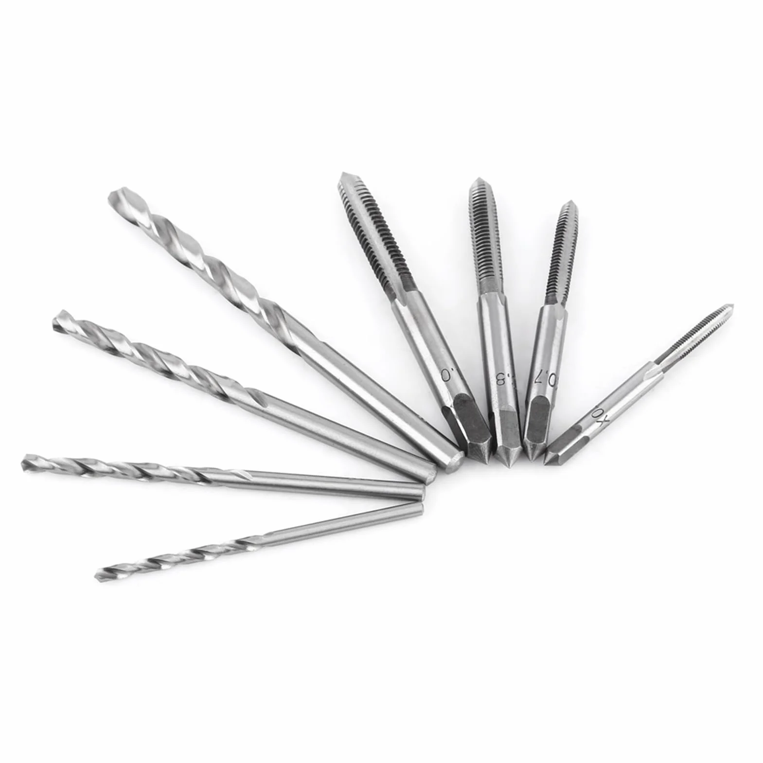 Zestaw Kluczy Do Gwintowników, 9 Sztuk, M3-M6, Stal Łożyskowa, z Uchwytem T i Grzechotką, Wiertła Spiralne 2,5-5,2mm