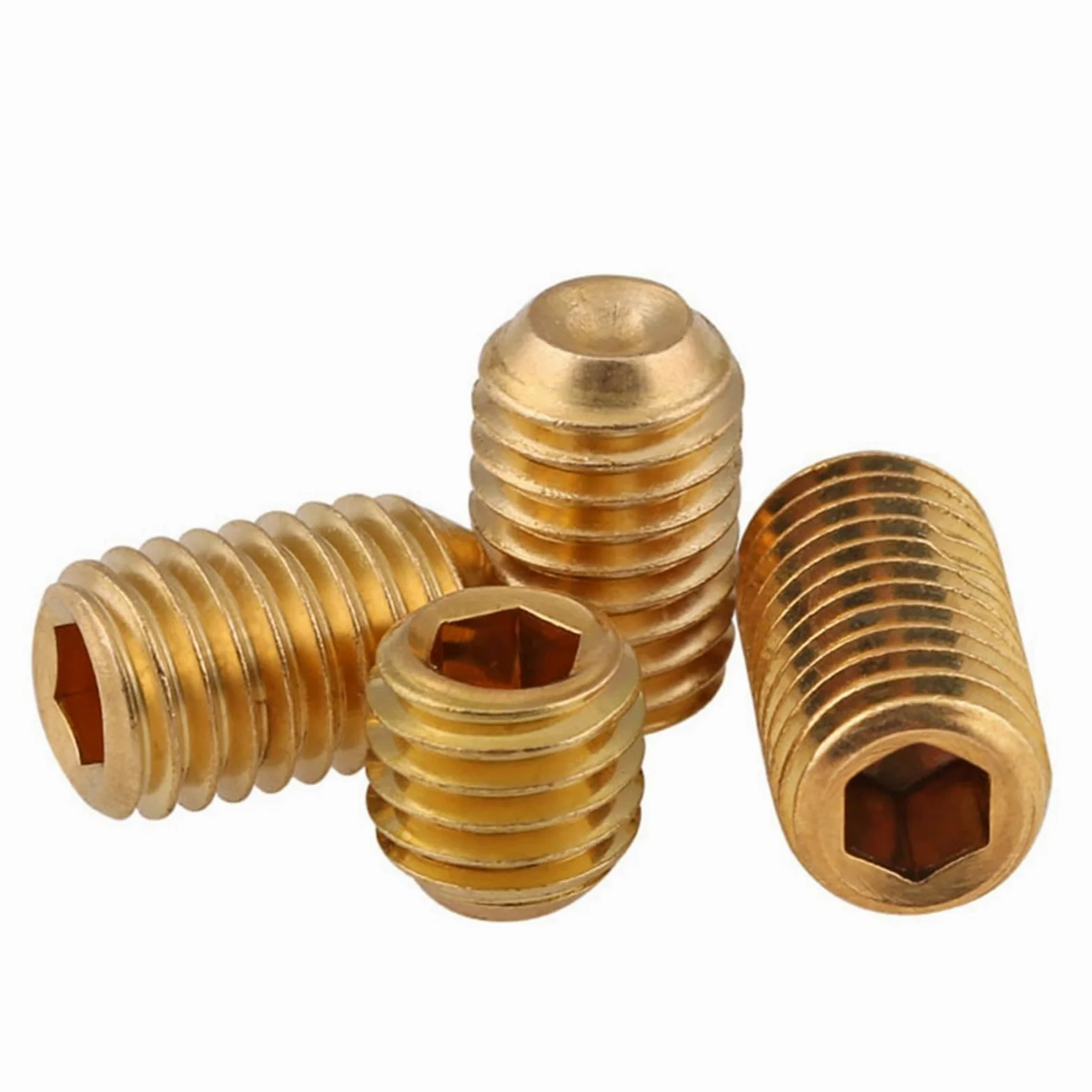 M3 X 0,5 (3 mm) Śruba dociskowa z litego mosiądzu Śruba ustalająca z gniazdem sześciokątnym Śruby DIN 916(M3X12mm-100pcs)