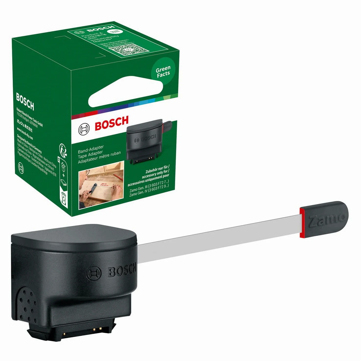 Bosch Adapter taśma pomiarowa do dalmierza laserowego Bosch (osprzęt do modelu Zamo 4. generacji, umożliwia precyzyjny pomiar krótkich odległości oraz obiektów wolnostojących, opakowanie kartonowe)