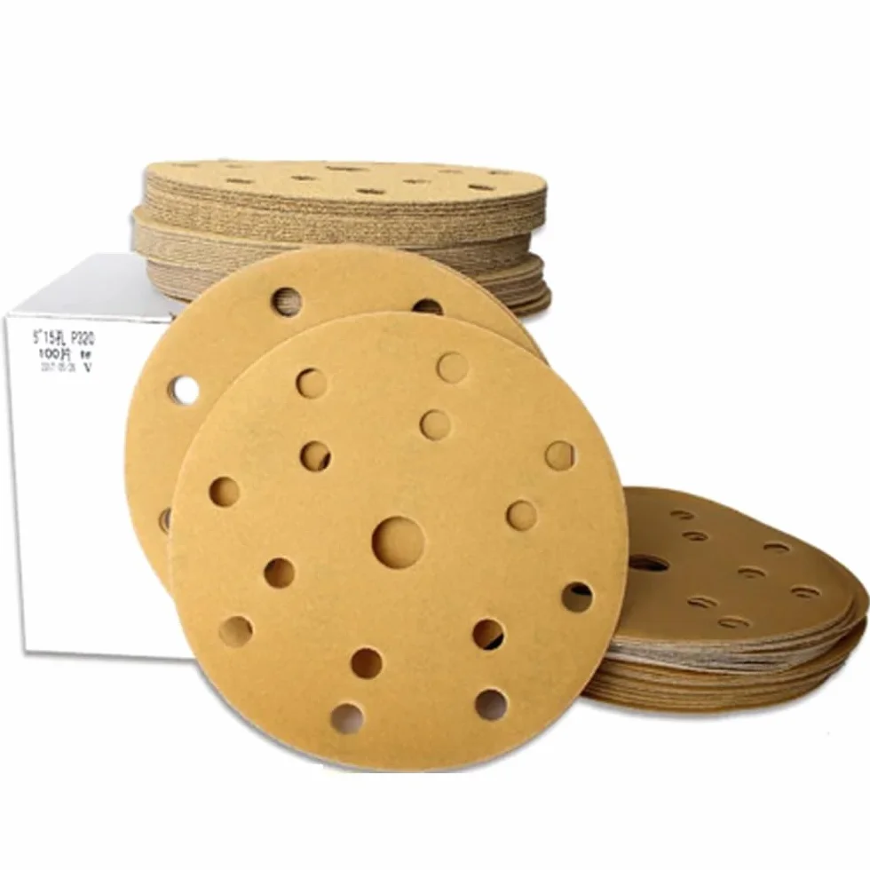 Tarcze szlifierskie z haczykiem i pętelką 150 mm - opakowanie 100 sztuk, 6-calowy papier ścierny do drewna, metalu i automatycznego polerowania,(180grit)
