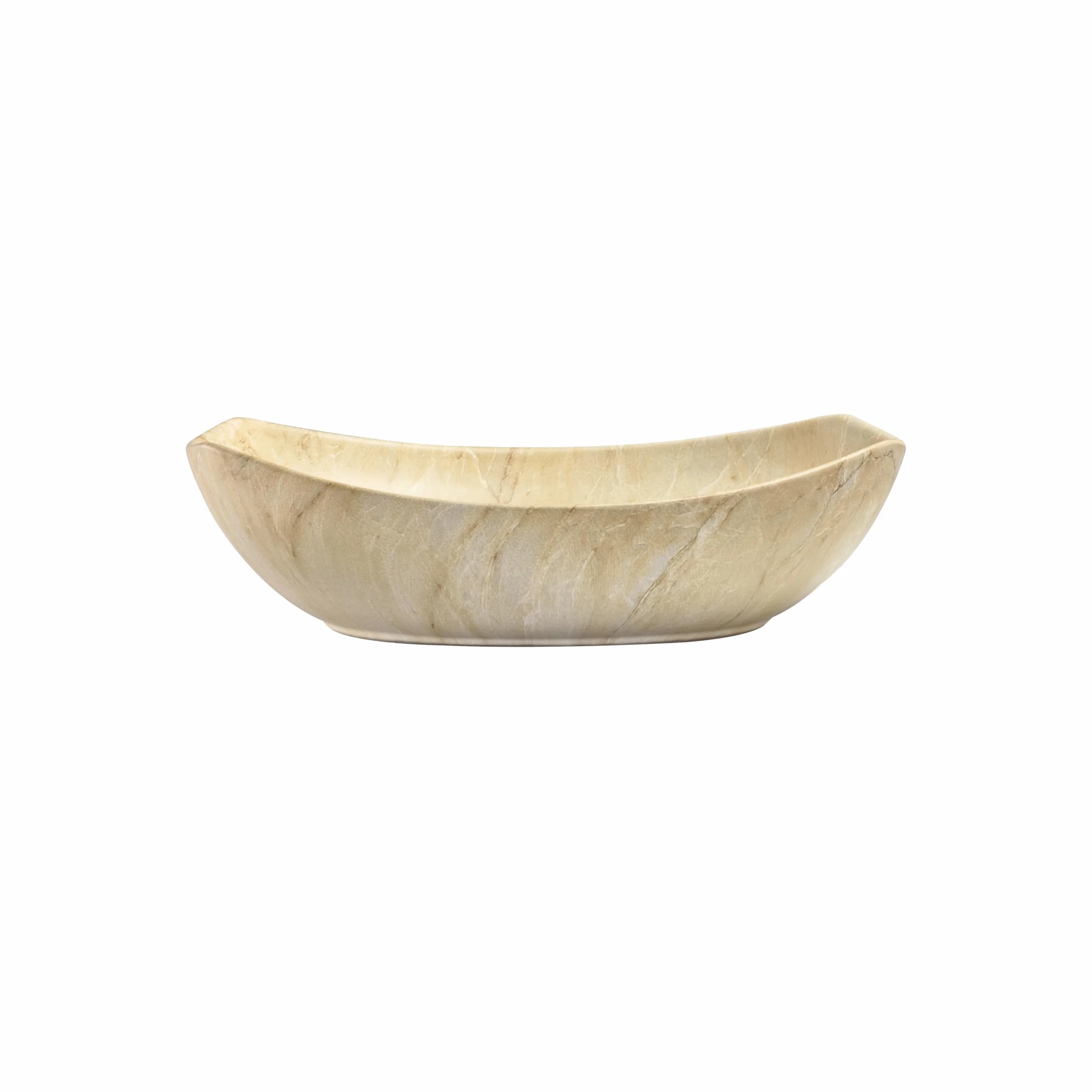 umywalka ceramiczna owalna - 55 x 40 x 15 cm - z piaskowca/trawertynu - nablatowa - beżowy