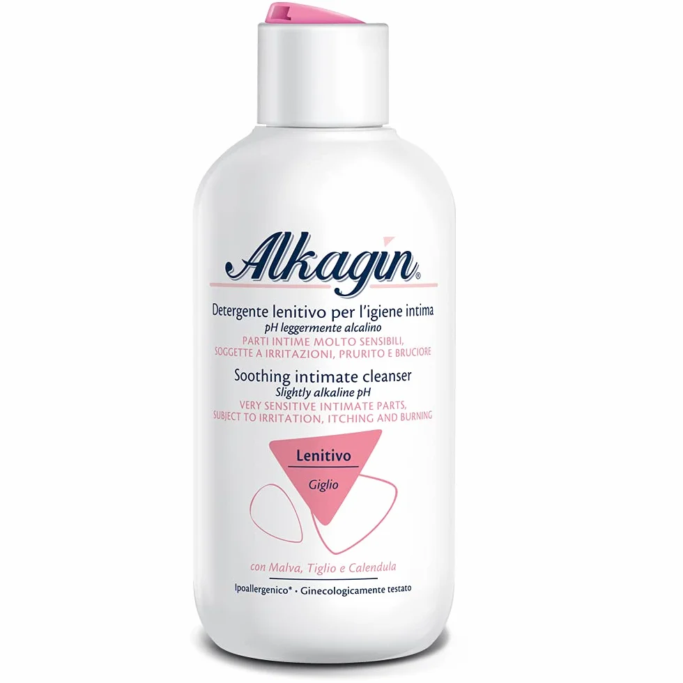 Alkagin Kojący środek czyszczący do higieny intymnej na bazie malwy, lipy i nagietka, lekko alkaliczne pH, rozmiar 400 ml