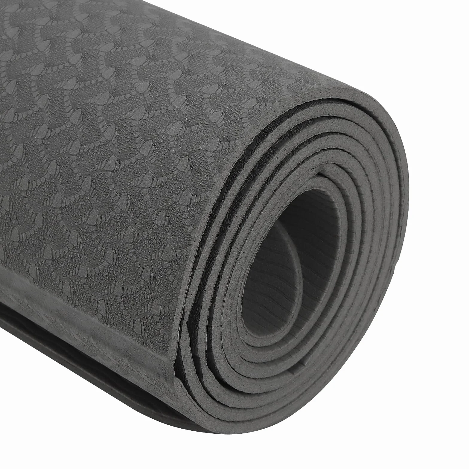 Składana mata ochronna na podłogę, 183 x 61 cm, grubość 4 mm, szara, mata do fitnessu, mata fitness z materiału TPE do sprzętu sportowego, sprzętu fitness, bieżni, maty do jogi