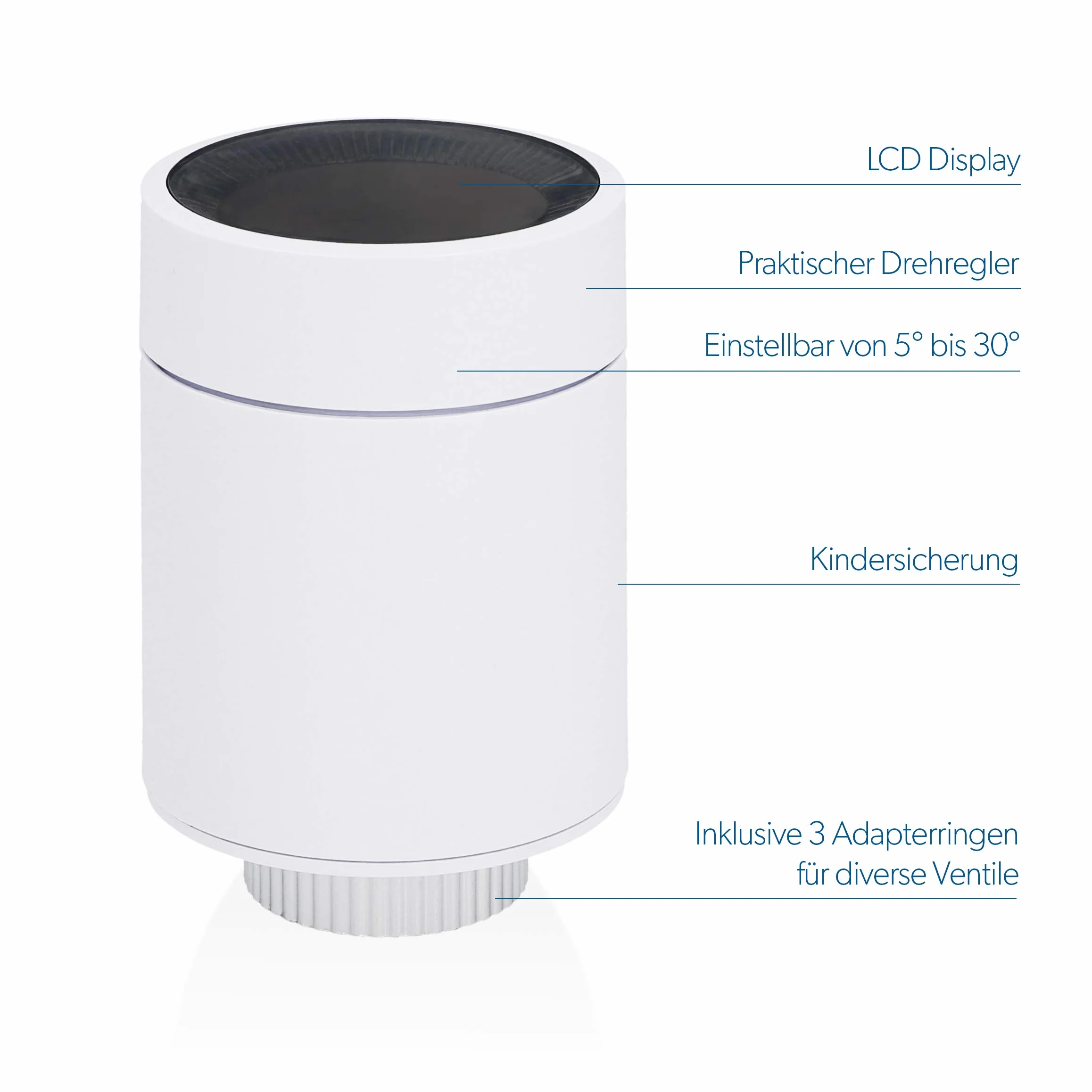 UNITEC Inteligentne przedłużenie termostatu chłodnicy z wyświetlaczem LCD, kompatybilne z Amazon Alexa i Hey Google,30946