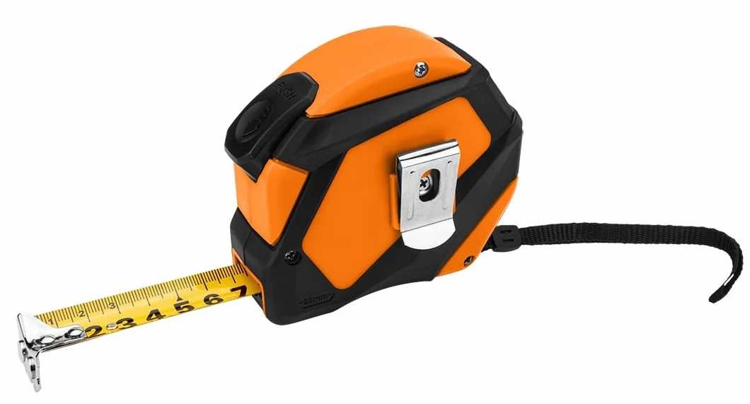NEO TOOLS Profesjonalna taśma miernicza 3 m – nylonowa taśma stalowa – haczyki magnetyczne – przyciski zatrzymania – automatyczne zatrzymywanie taśmy – szerokość taśmy 16 mm – dokładność MID