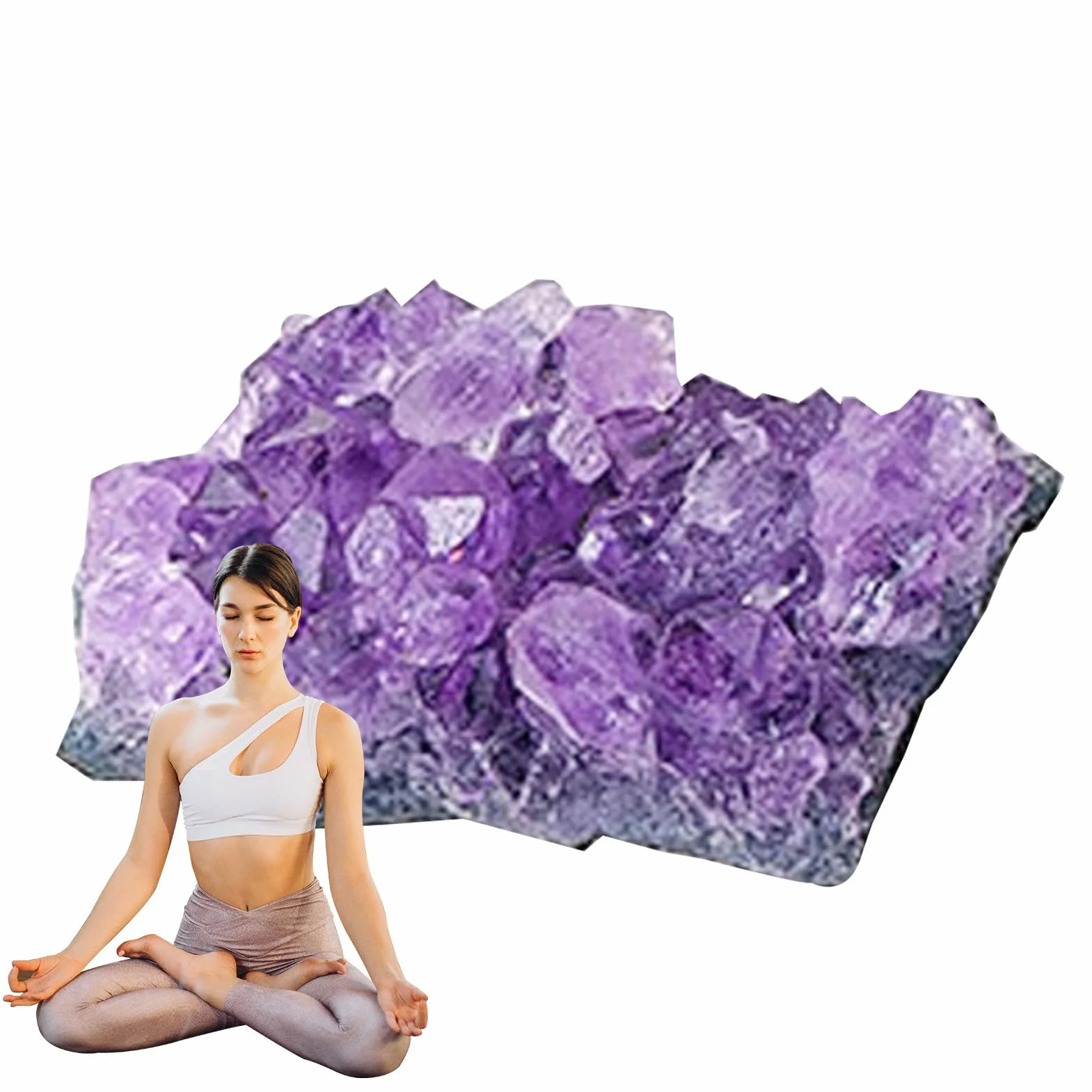 Amethyst Cluster Naturalny Kryształ Medytacyjny Głęboki Fioletowy Kamień Dom Praca