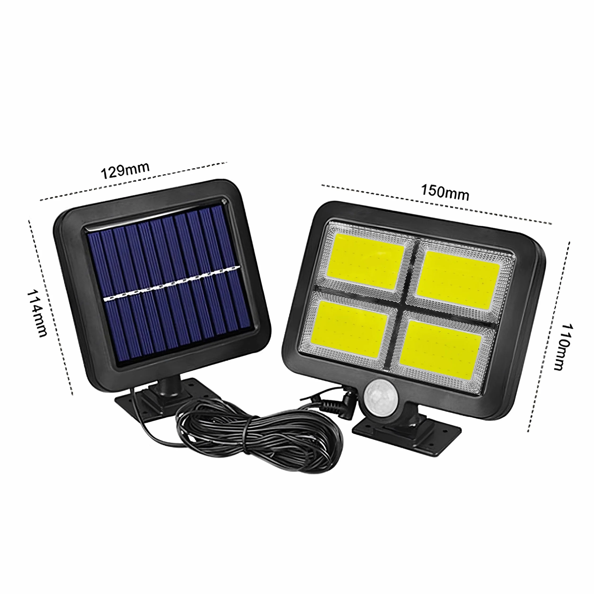 Retoo Lampa solarna zewnętrzna z czujnikiem ruchu 120 diod LED Nowy model lampy słonecznej do ogrodu Kinkiet solarny do użytku na zewnątrz idealne na patio werandę garaż drzwi wejściowe