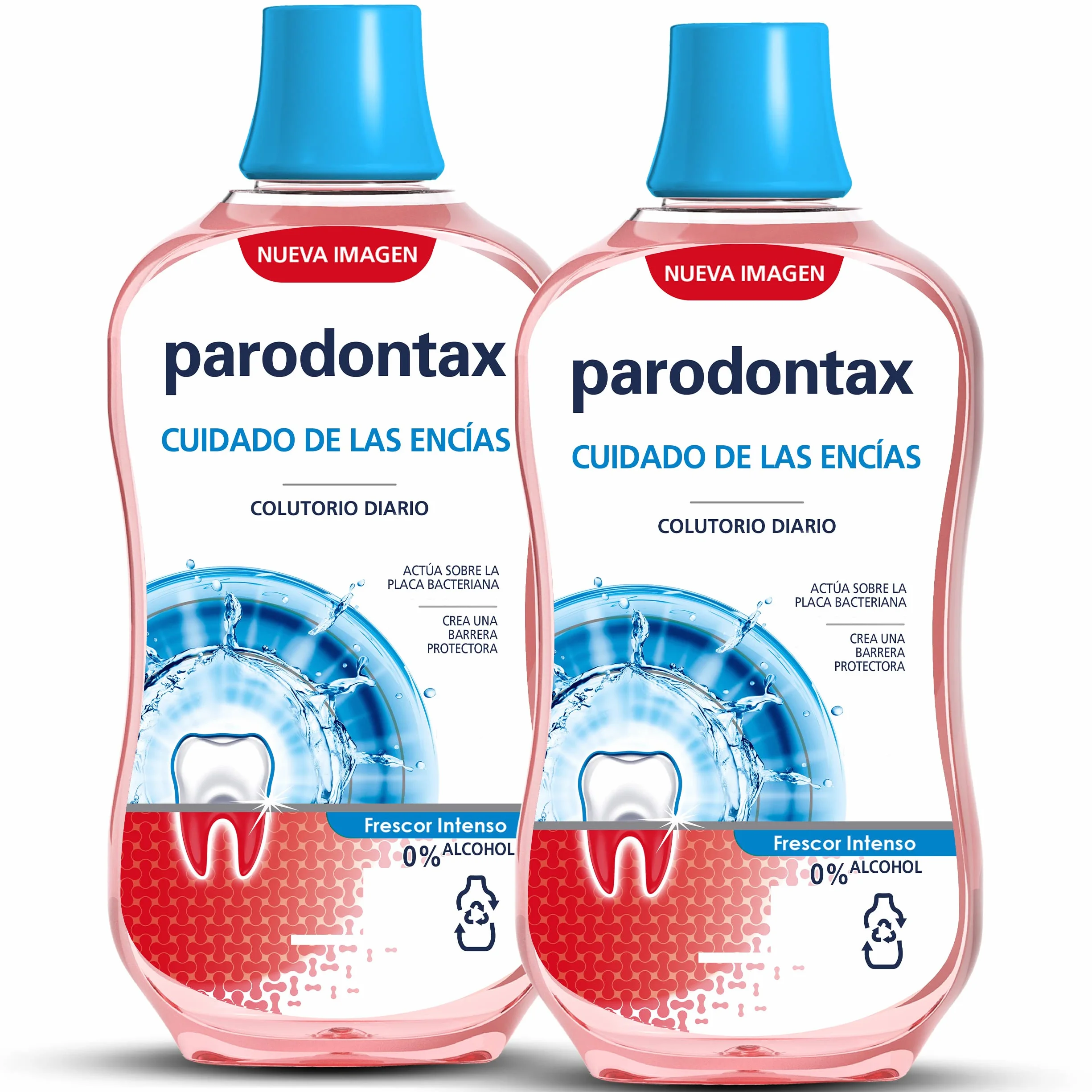 Parodontax Płyn do płukania jamy ustnej, codzienna pielęgnacja dziąseł, intensywna świeżość, 0% alkohol, opakowanie 2 x 500 ml