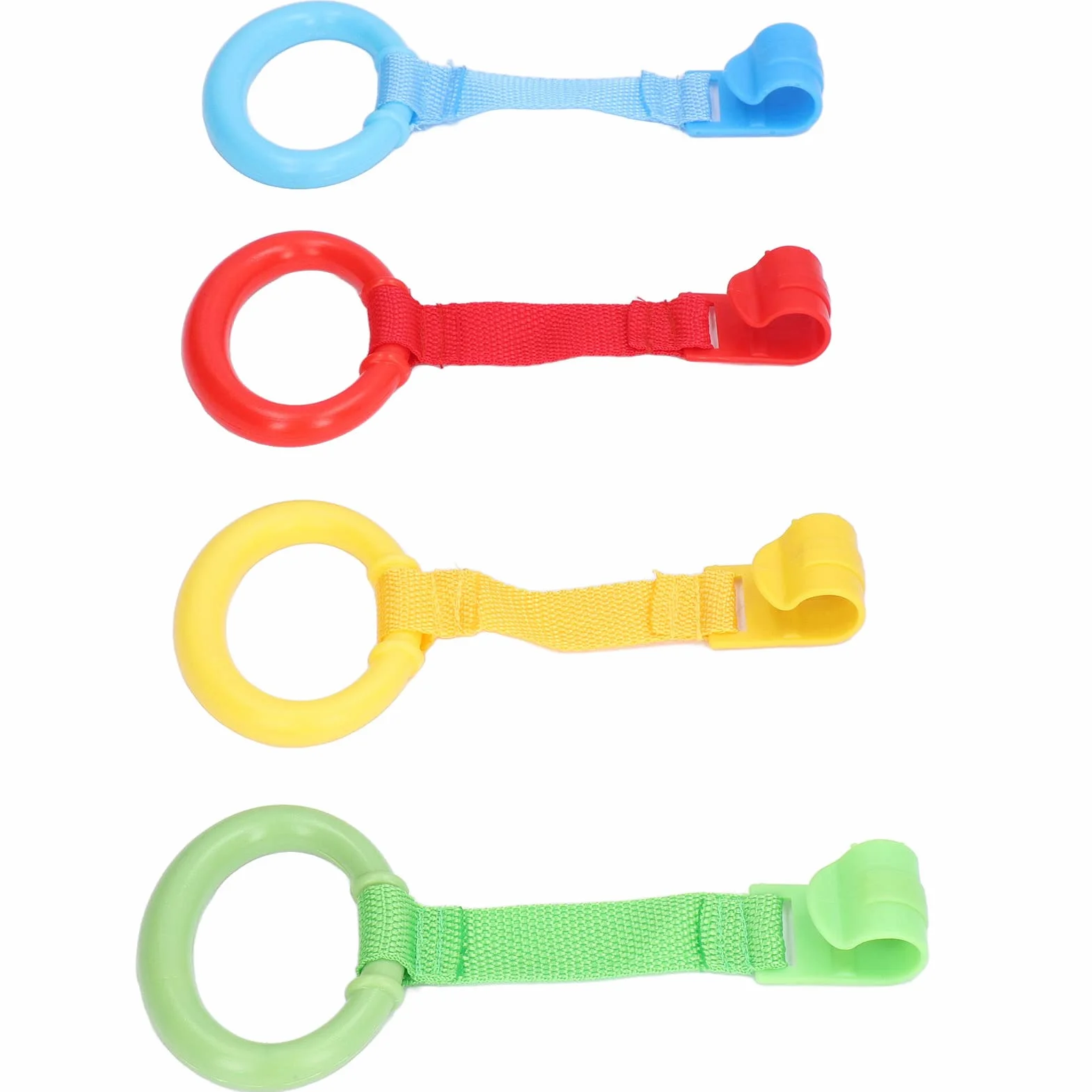 Plastikowe Kółka do ściągania łóżeczka dla Niemowląt Ćwiczenia do Chodzenia Asystent Stand Up Rings Lekkie Pierścienie do Chodzenia Ergonomiczna Konstrukcja Kojec z