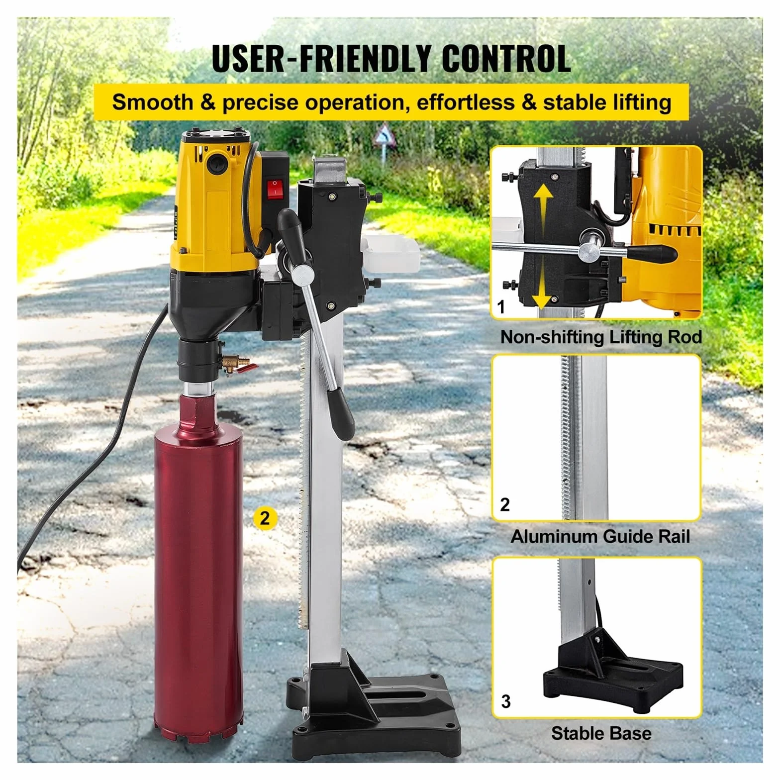 2180W diamentowa wiertnica rdzeniowa 160mm 180mm wiertła ręczna/stojak przemysłowa mokra elektryczna wiertarka do betonu Stabilna Paca(160mm)