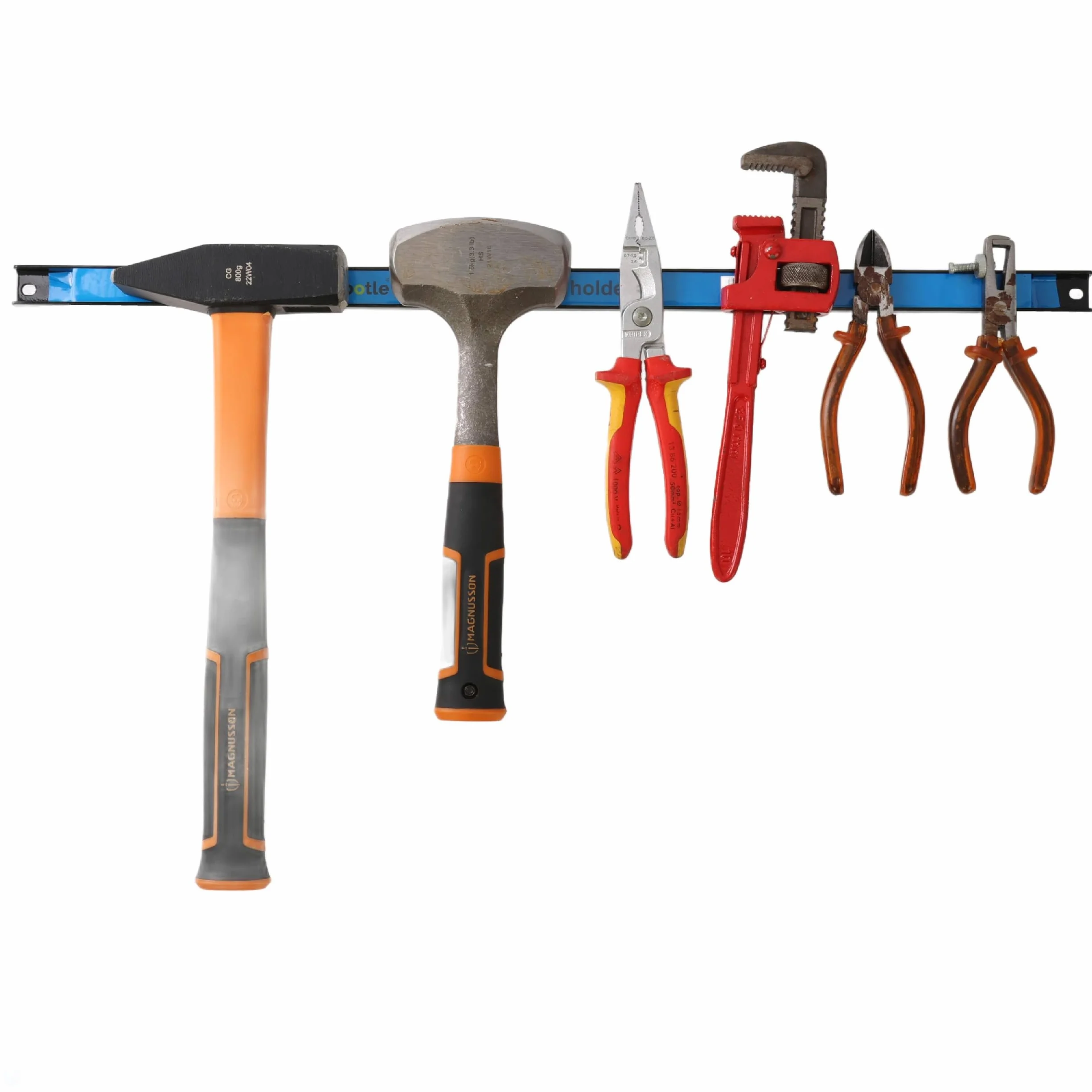 6 x listwa magnetyczna na narzędzia, metalowe paski o długości 60 cm, czarne, uchwyt na narzędzia, mocny magnes, z otworami do mocowania, śrubami i kołkami, w zestawie do śrubokrętów, szczypiec