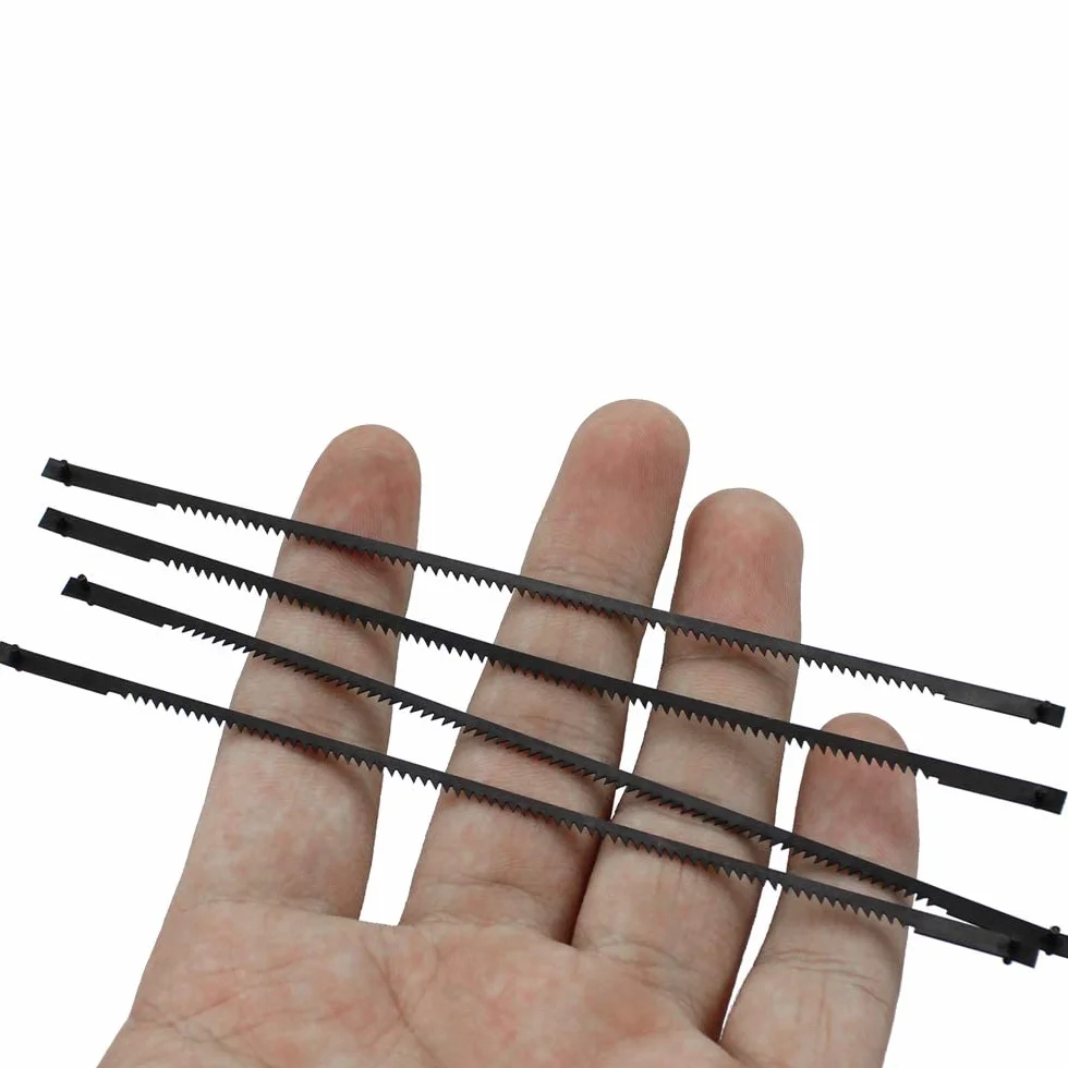 16 sztuk piły do drewna do Compact Scroll 10/15/18/24 Teeth Pinned Scroll Saw Blades Wood Working Power Tool Accessories for Sawing Wood Plastic Foam Soft Metals
