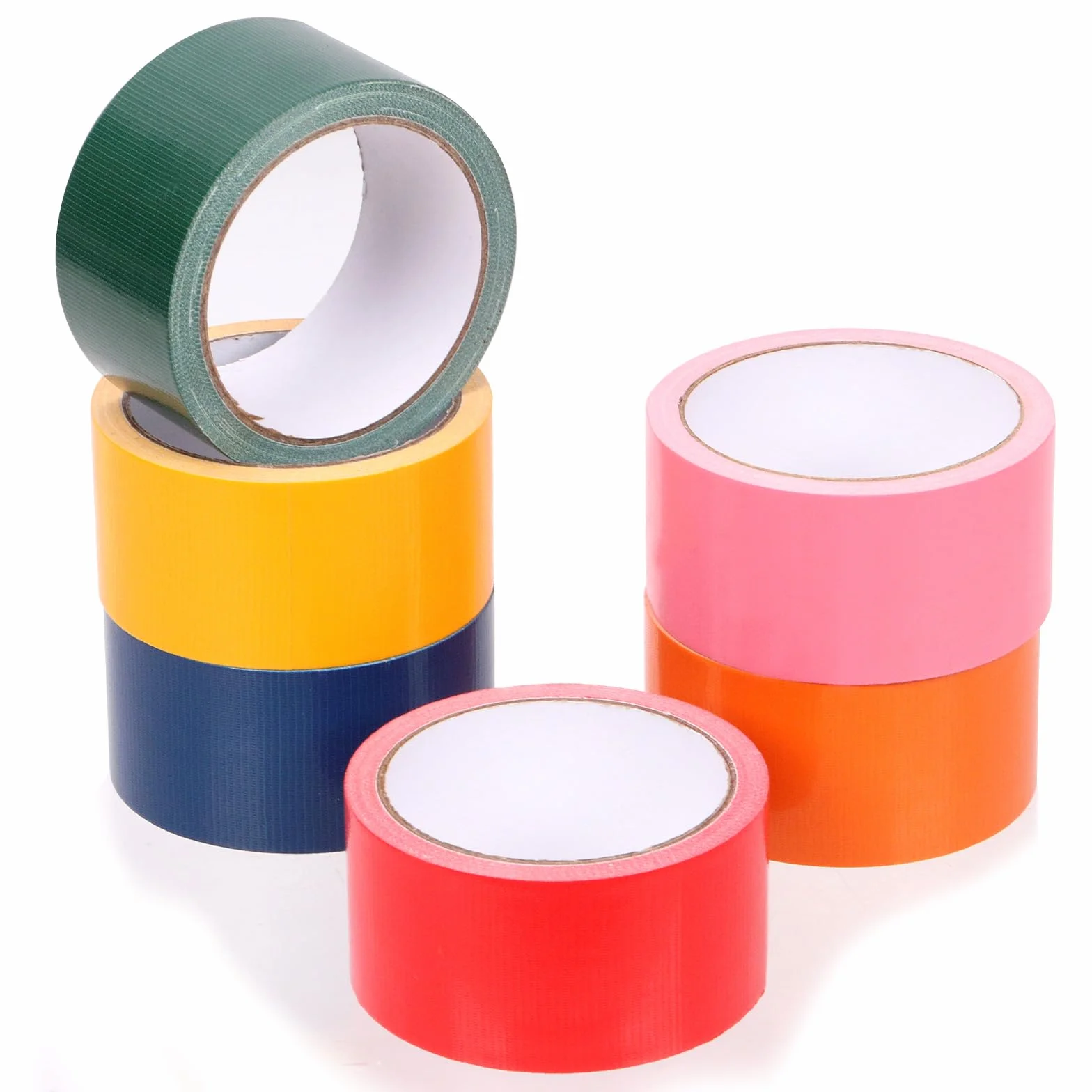 Swpeet 6 rolek w 6 kolorach, 2 cale x 11 jardów – zestaw wodoodpornych, kolorowych taśm typu duct tape w tęczowych barwach, mocnych, bez pozostawiania śladów, łatwych do ręcznego rozerwania – idealnyc