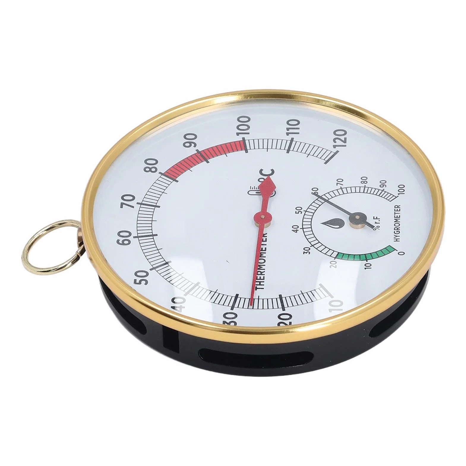 2 w 1 Sauna Higrothermograph, Wskaźnik Temperatury i Higrometr, Przezroczysty Szklany Wyświetlacz, Aluminiowy, Montowany na Ścianie, do Spa
