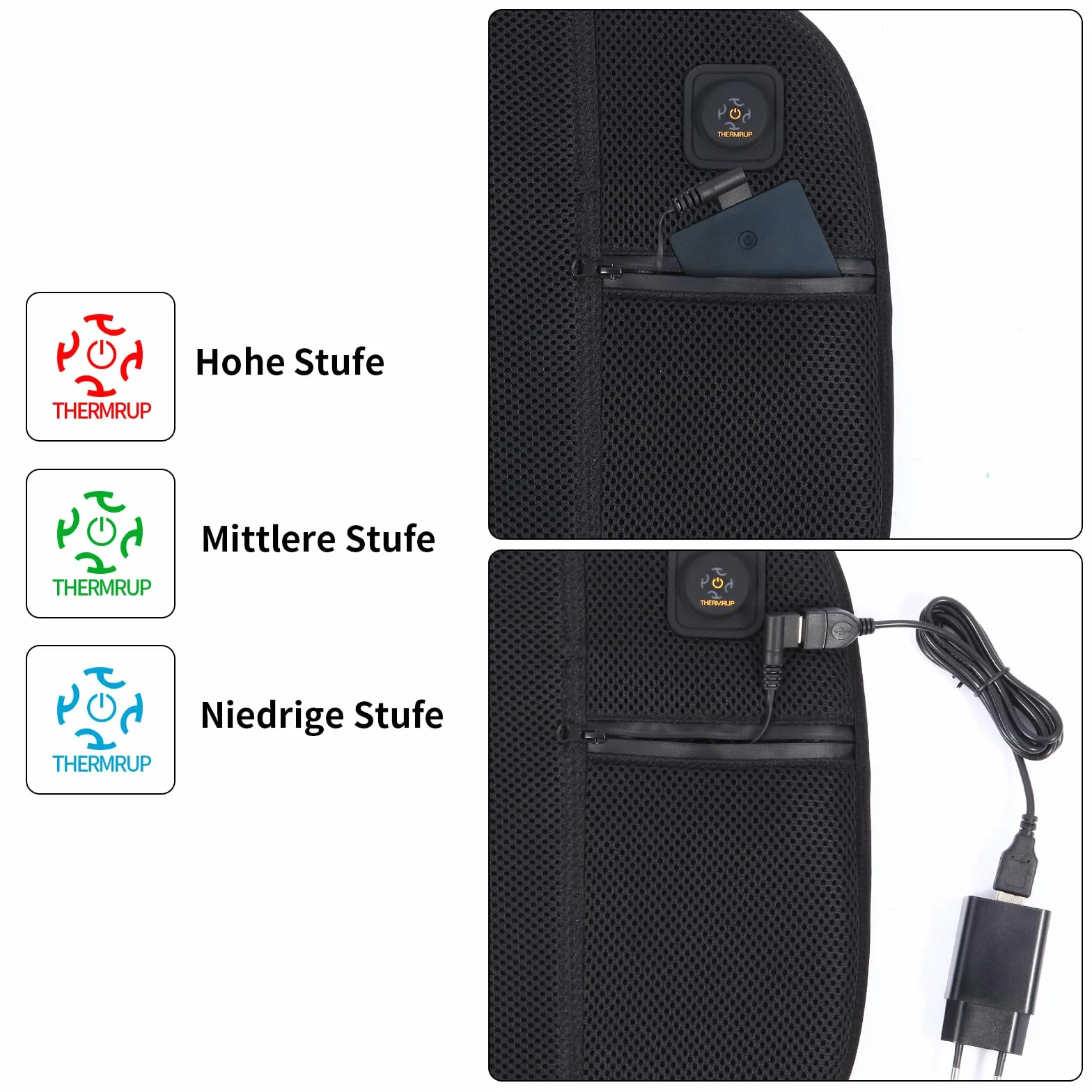 Mobilna podgrzewana poduszka do siedzenia USB, 3-stopniowa regulacja temperatury