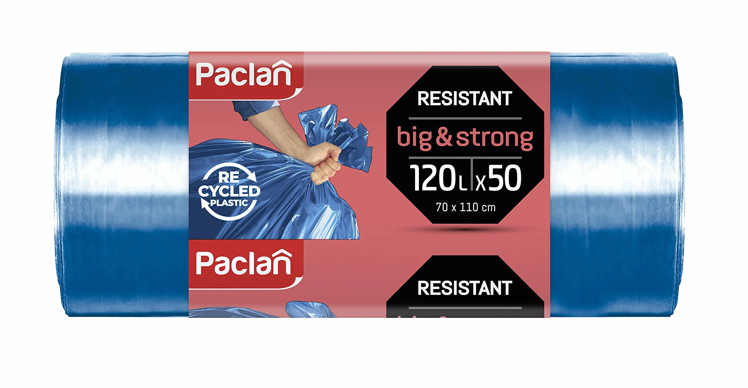 Paclan Worki na śmieci 50 x 120 l, niebieskie, 50 sztuk