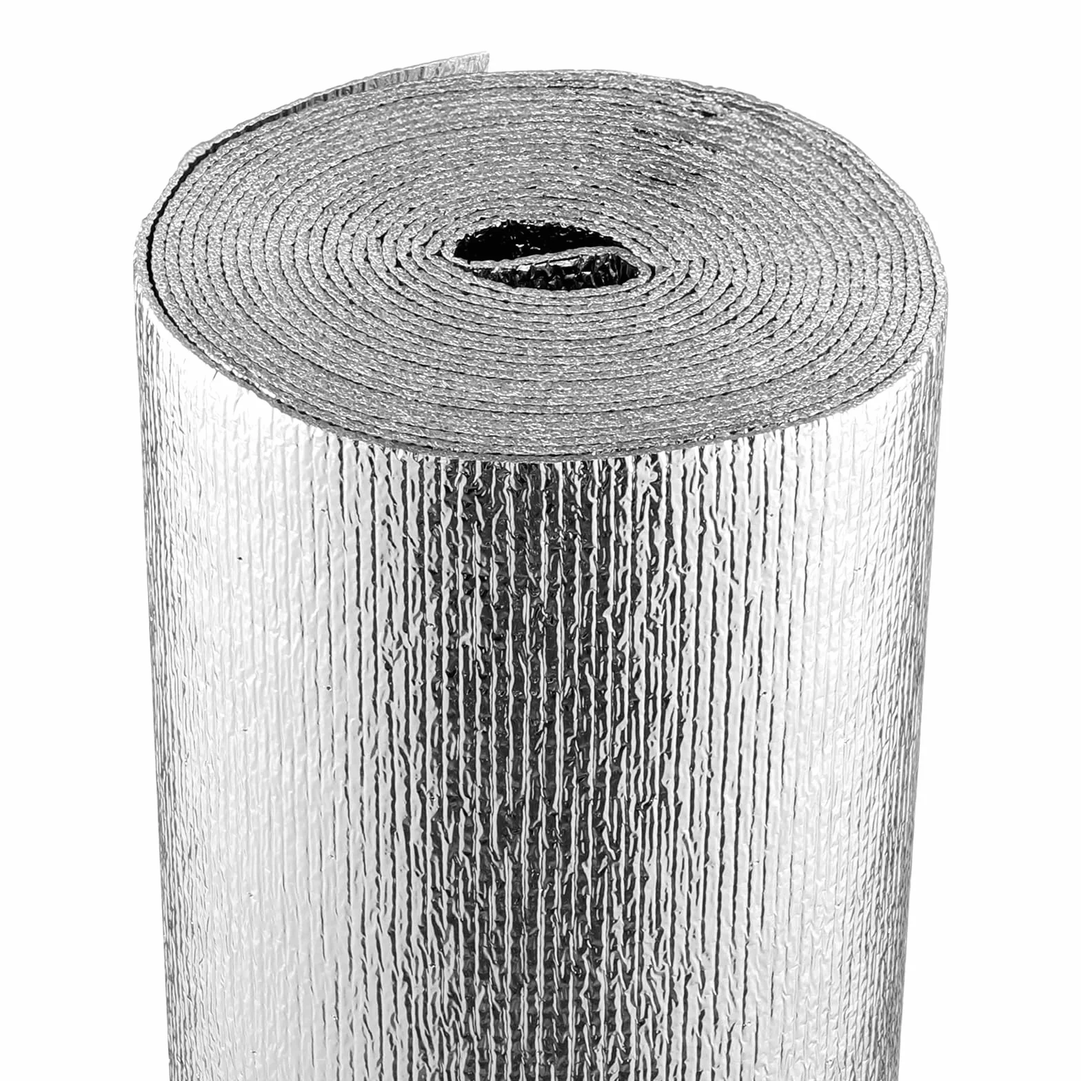 VEVOR Podwójna odblaskowa rolka izolacyjna, piankowa bariera promieniująca, 3,2 mm 122 cm x 7,6 m, dwustronna folia aluminiowa, pianka EPE, osłona odbijająca ciepło, rolka termoizolacyjna do okien,