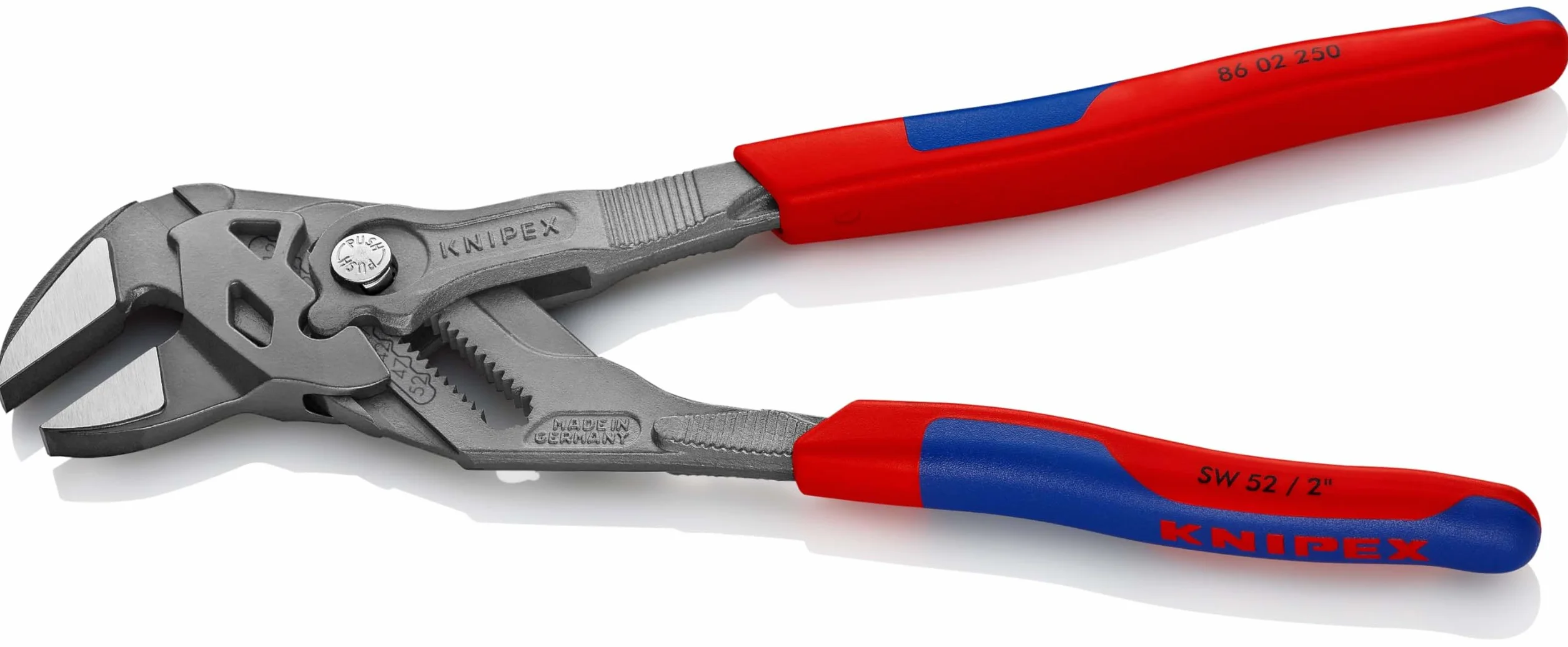 KNIPEX Szczypce-klucz szczypce i klucz w jednym narzędziu fosforanowana, szara z osłonkami wielokomponentowymi 250 mm, 86 02 250